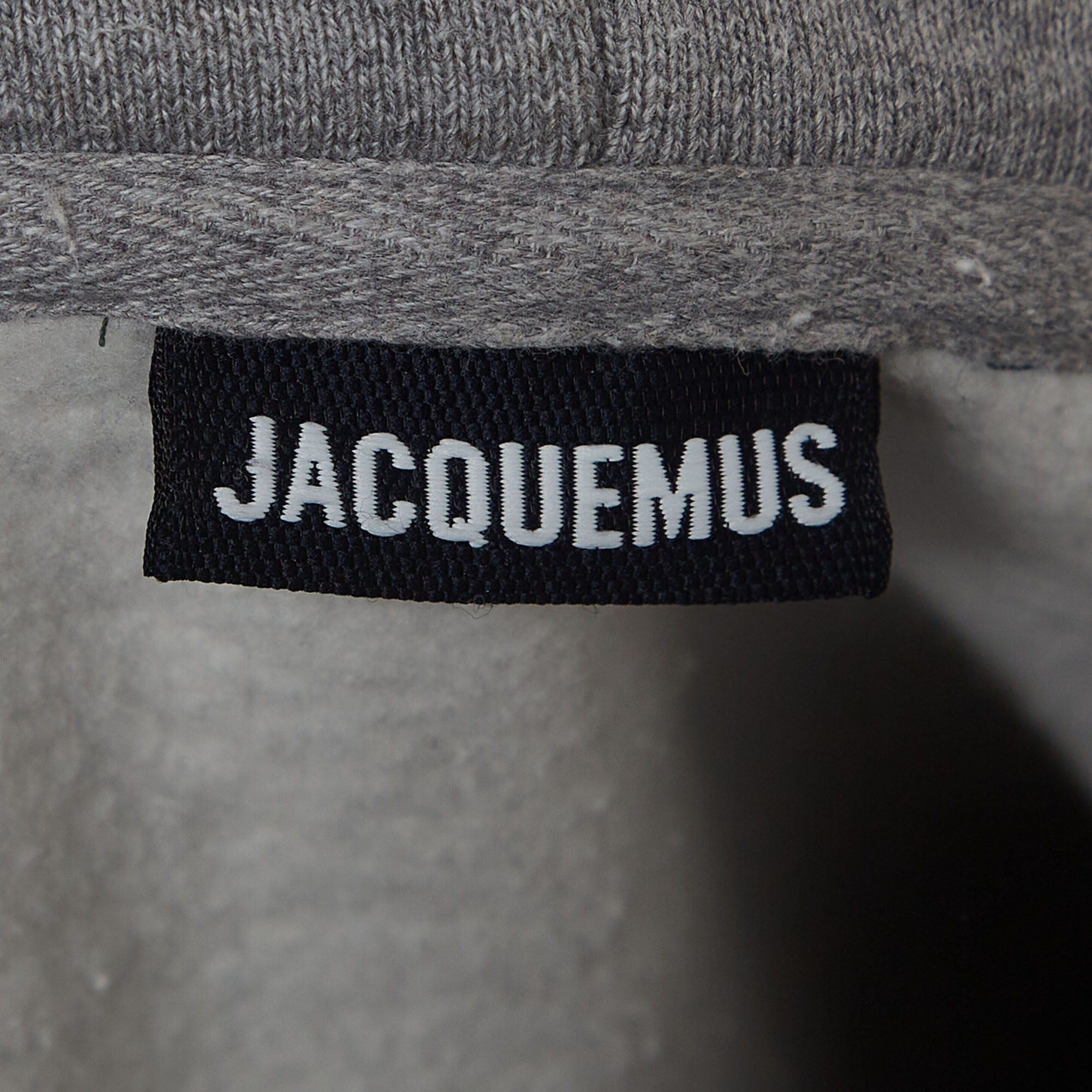 Jacquemus Grey Logo Print Cotton Hoodie XXL