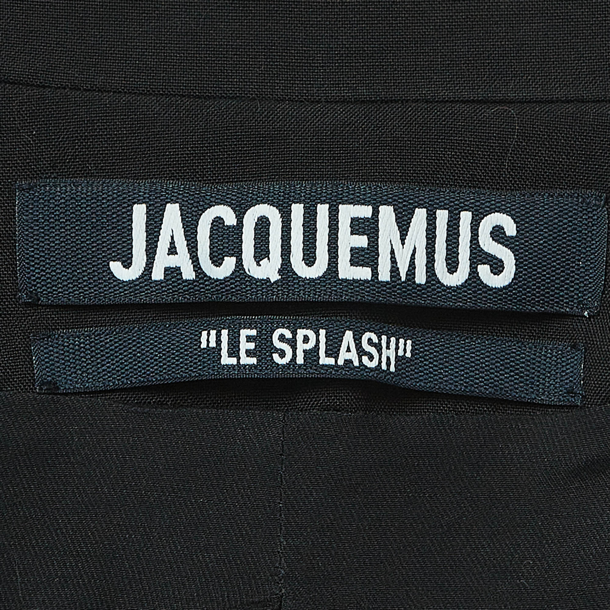 Jacquemus Black Linen Zip Front Biker Jacket S