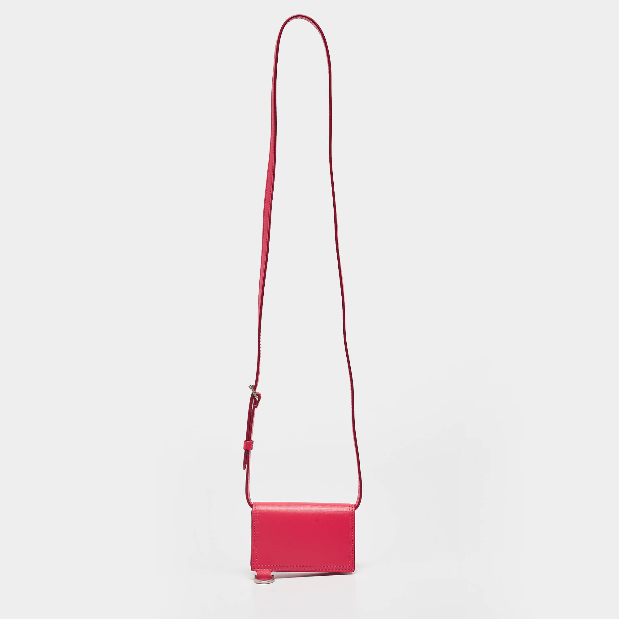 Jacquemus Pink Leather Le Porte Azur Crossbody Pouch