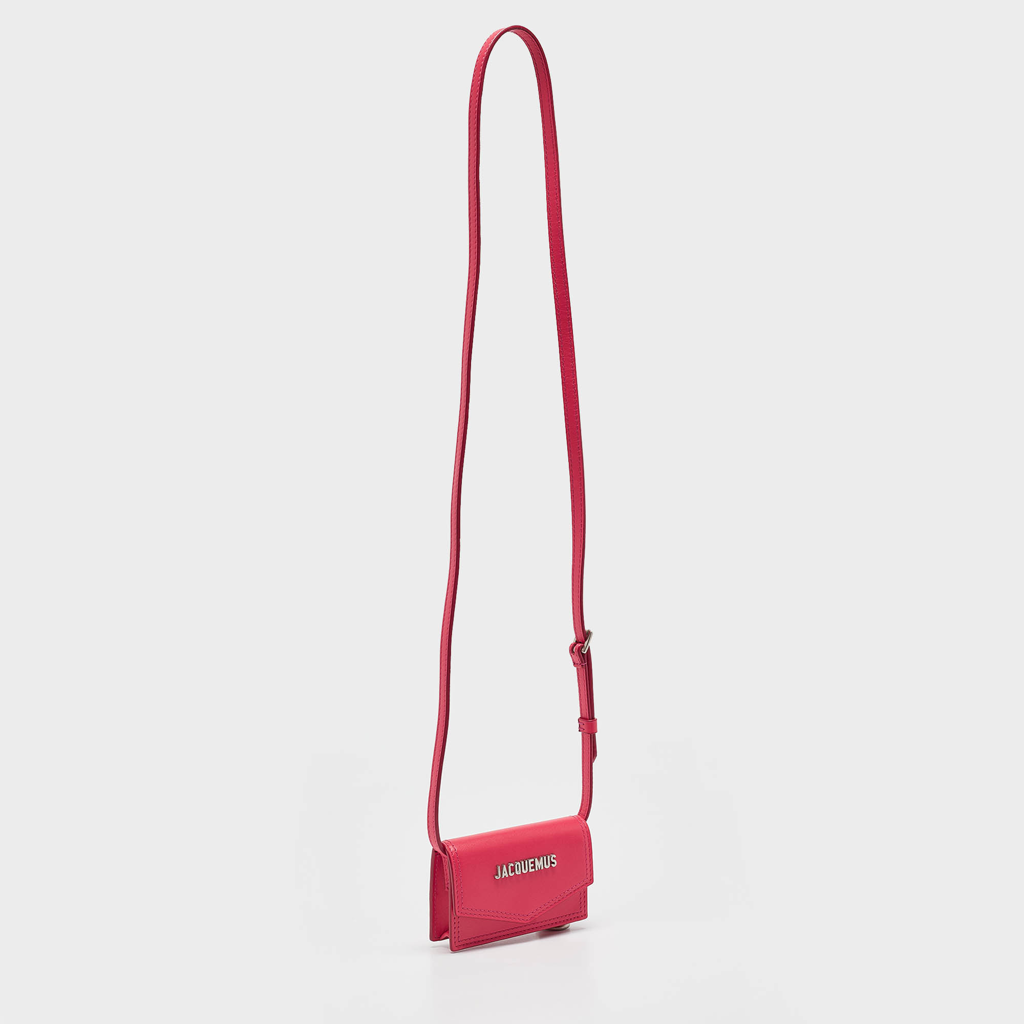 Jacquemus Pink Leather Le Porte Azur Crossbody Pouch