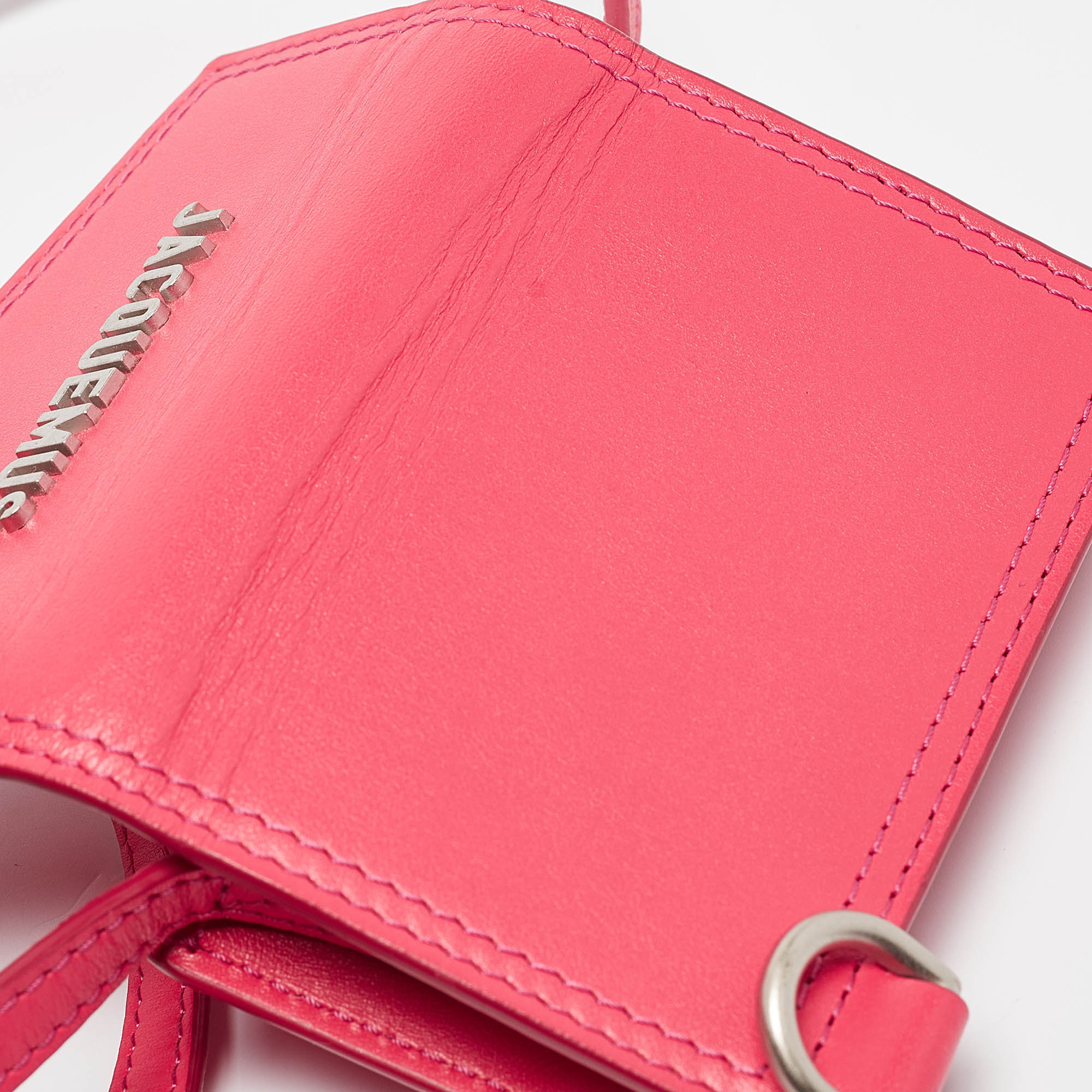 Jacquemus Pink Leather Le Porte Azur Crossbody Pouch