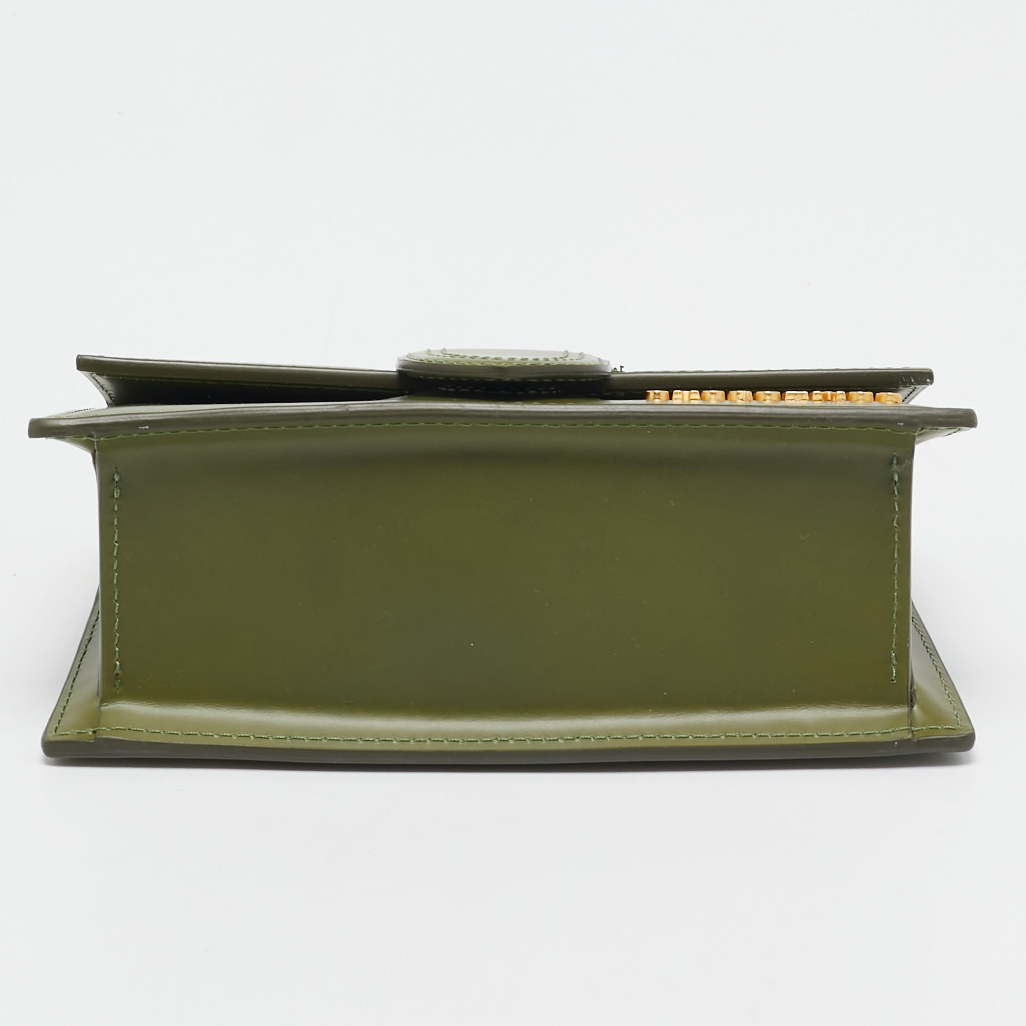 Jacquemus Olive Green Leather Le Bambino Top Handle Bag