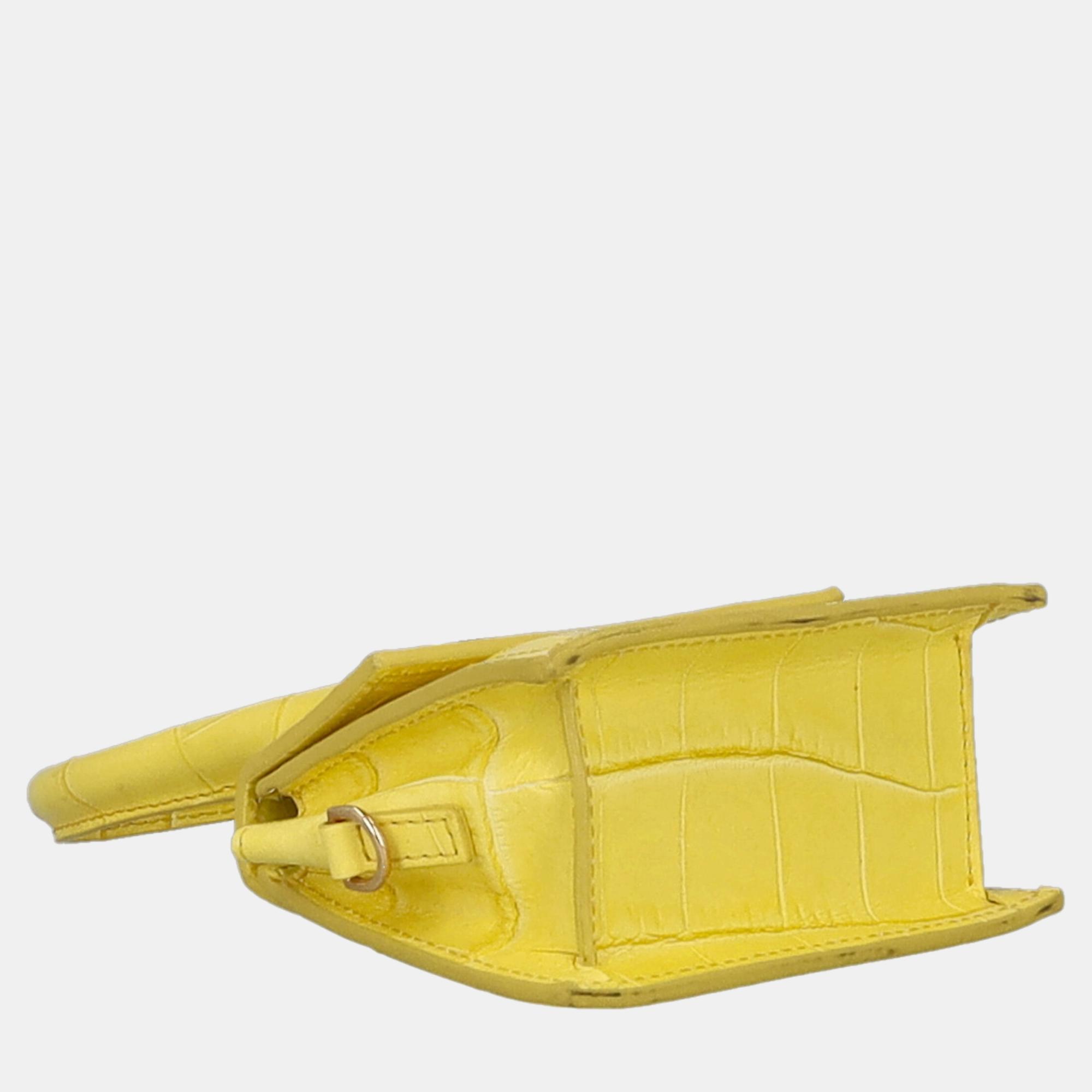 Jacquemus  Women's Leather Clutch Bag - Yellow - One Size