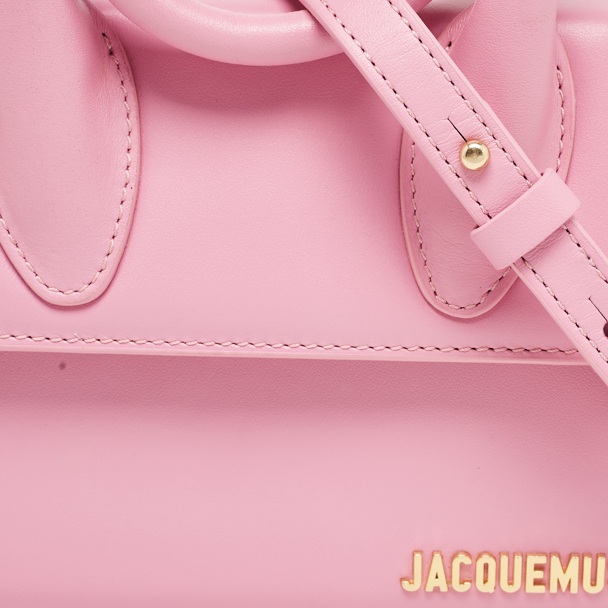 Jacquemus Pink Leather Le Chiquito Noeud Top Handle Bag