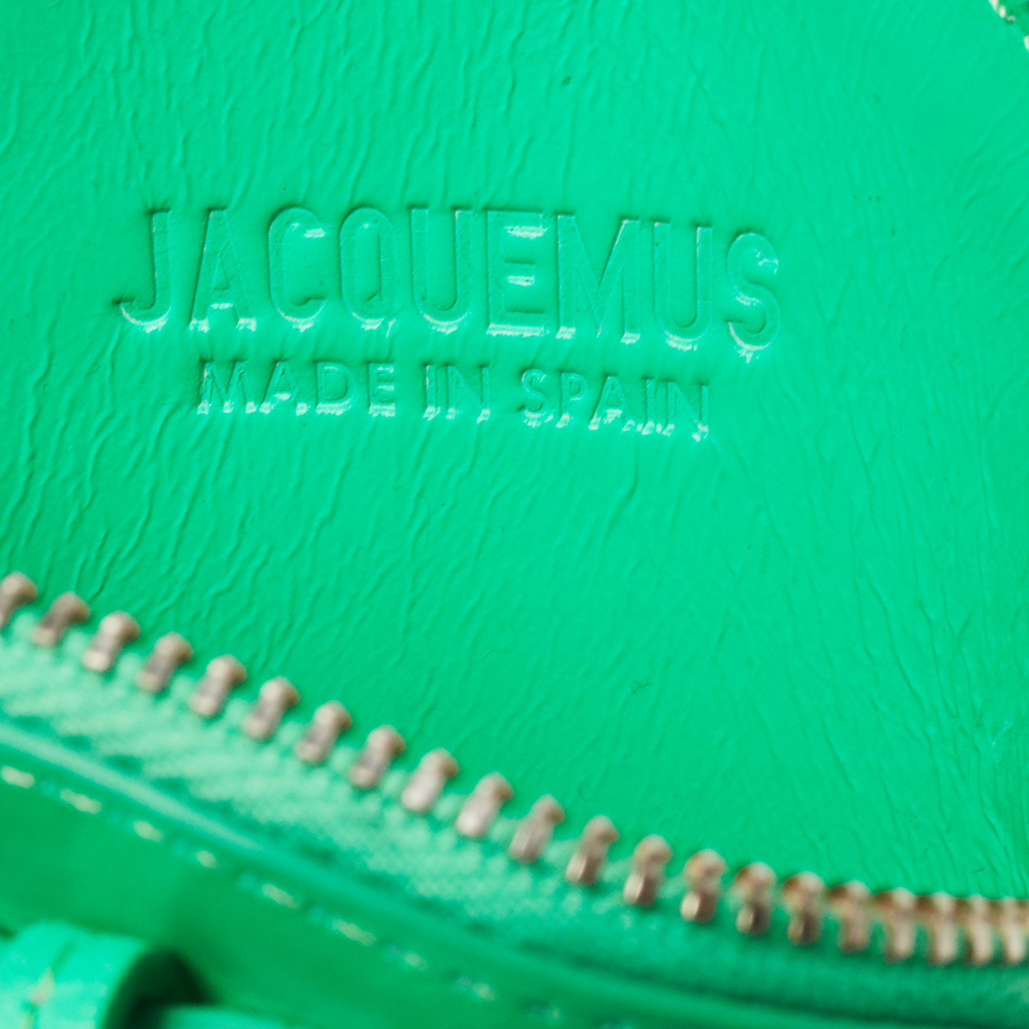 Jacquemus Green Leather Le Pitchou Round Neck Pouch