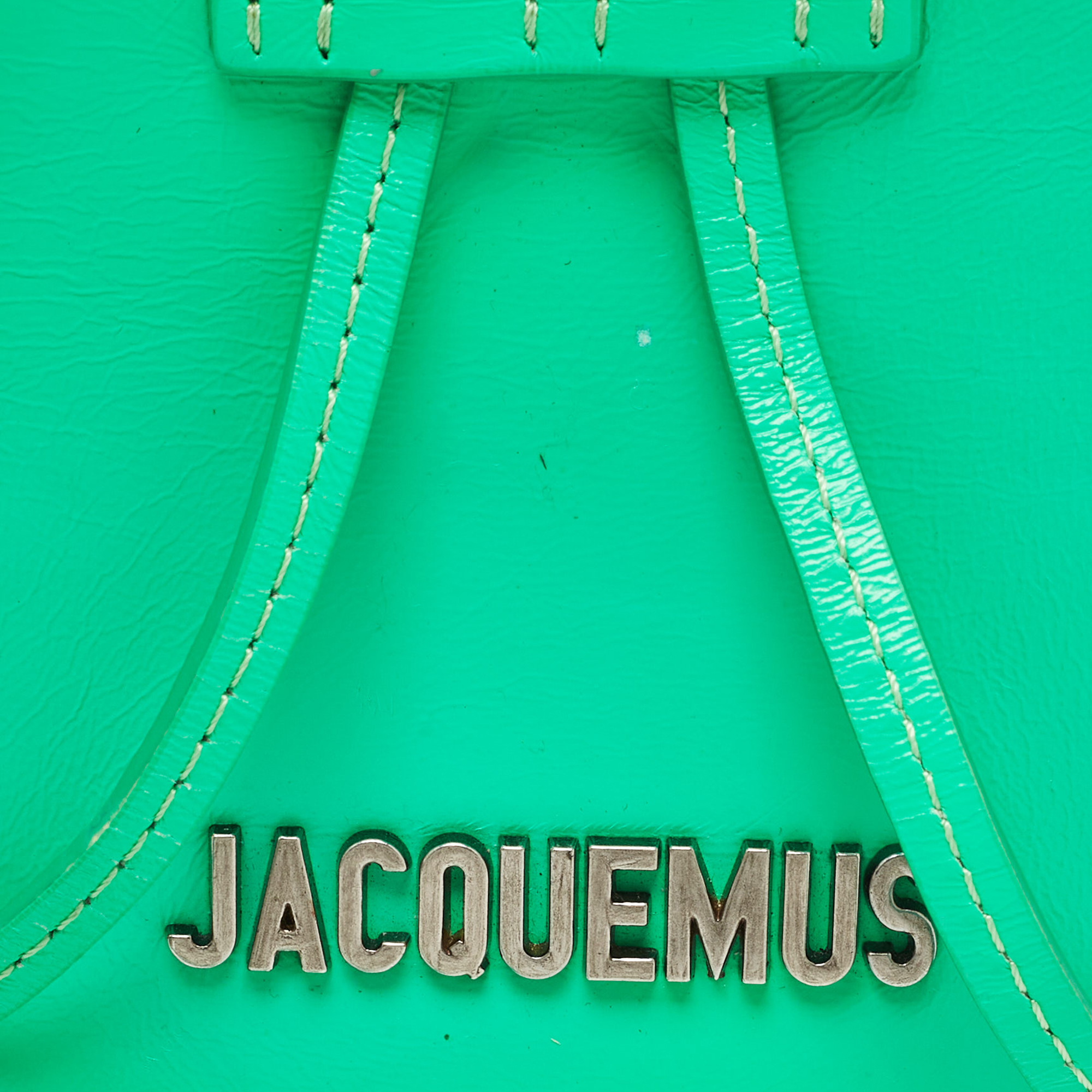 Jacquemus Green Leather Le Pitchou Round Neck Pouch