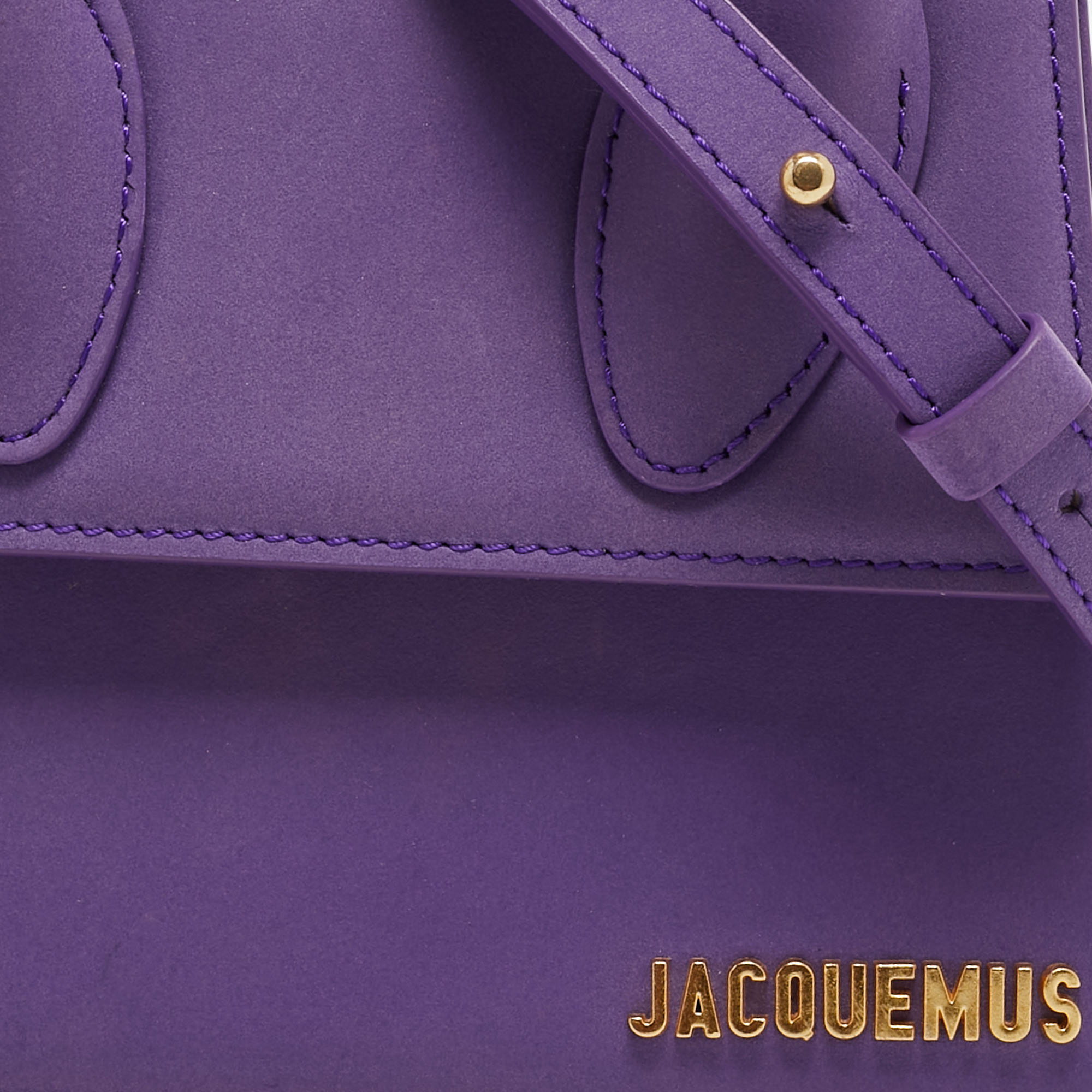 Jacquemus Purple Nubuck Leather Le Chiquito Moyen Top Handle Bag