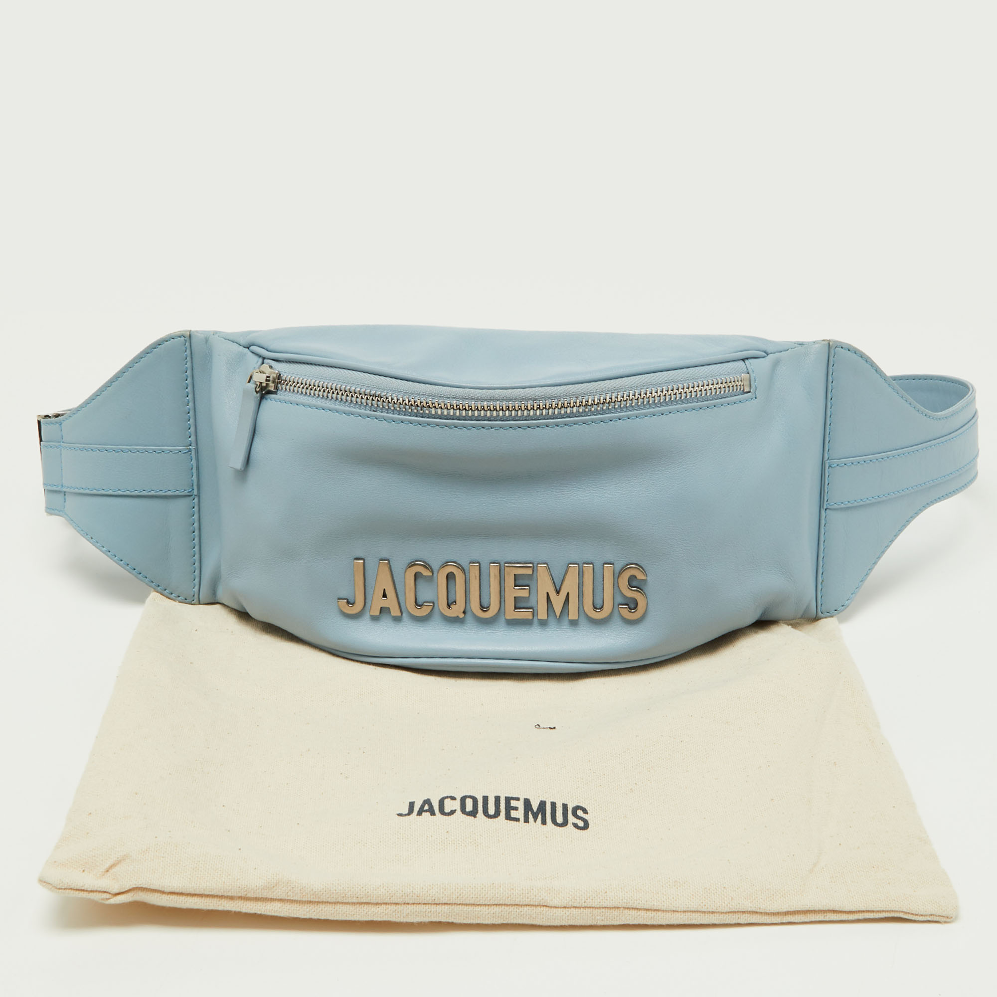 Jacquemus Blue Leather La Banane Belt Bag