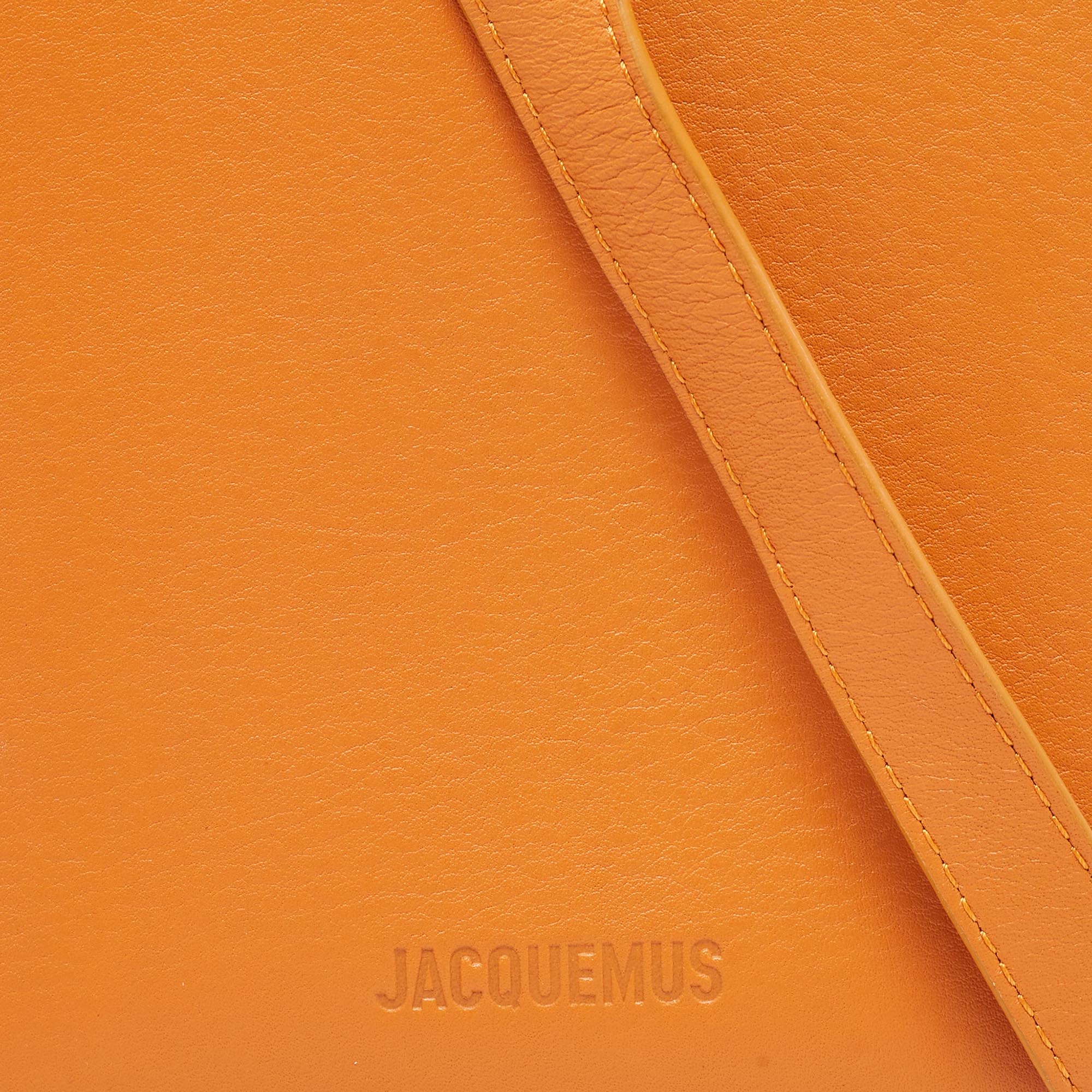 Jacquemus Orange Leather Le Gadju Neck Wallet