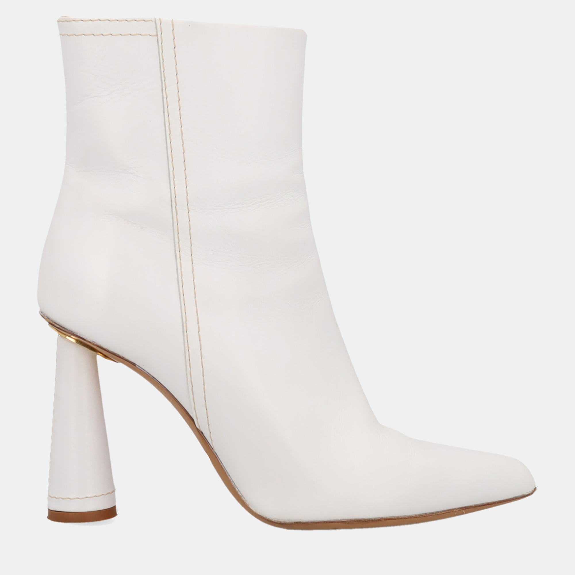 Jacquemus  Women's Leather Ankle Boots - White - EU 39