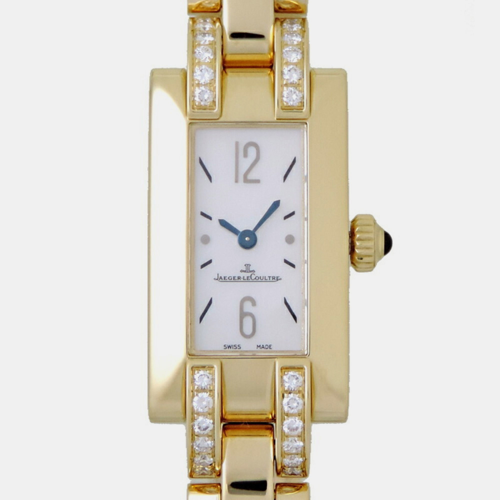 Jaeger LeCoultre White 18k Yellow Gold Ideal Q4601581 Quartz Women's Wristwatch 17 Mm
