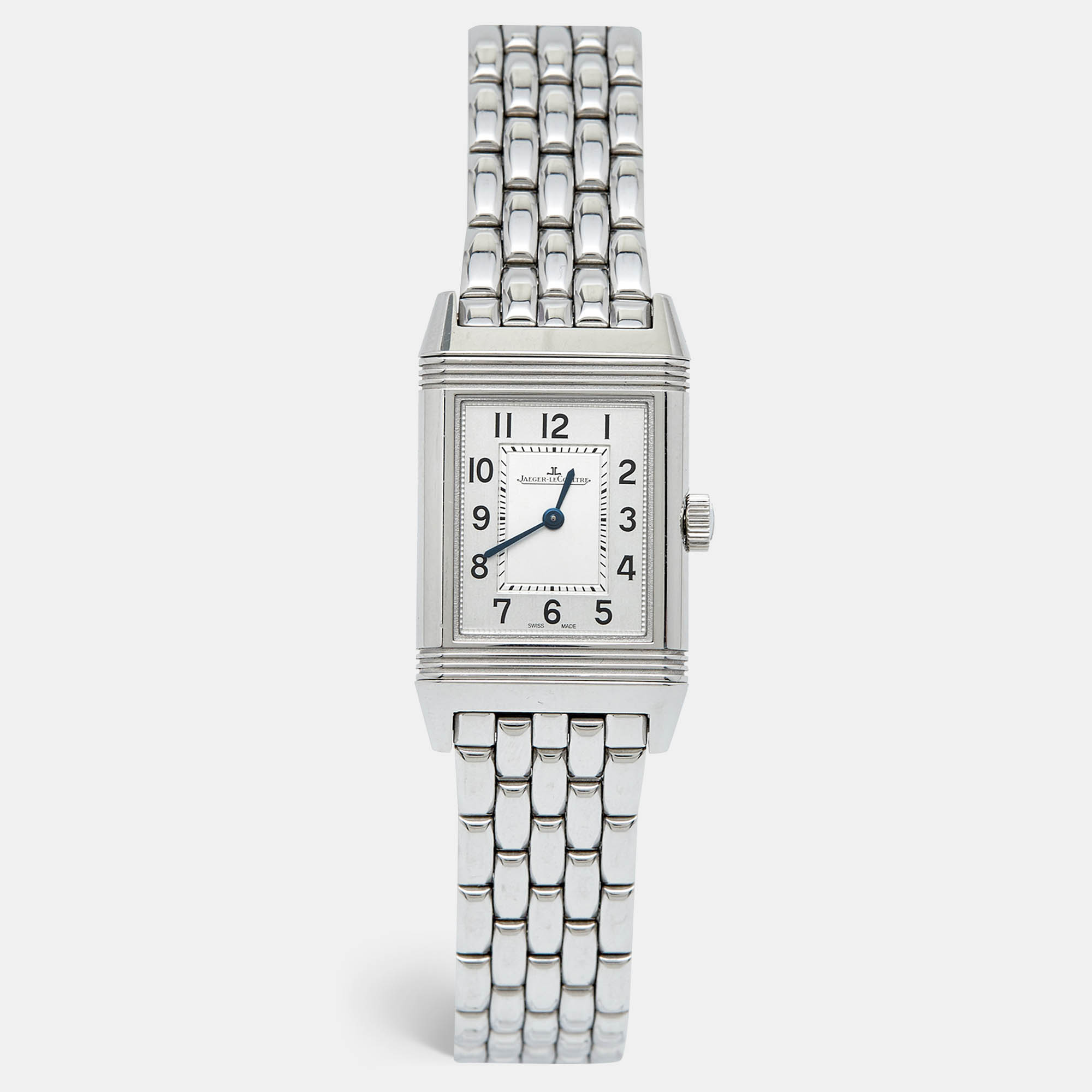 Jaeger-lecoultre silver stainless steel reverso q2618140 women's wristwatch 21 mm
