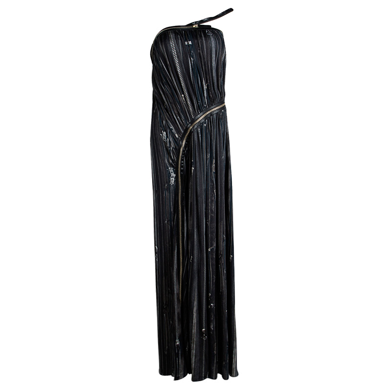 Image of Jean Paul Gaultier Femme Multicolor Gathered Zip Detail Maxi Dress S