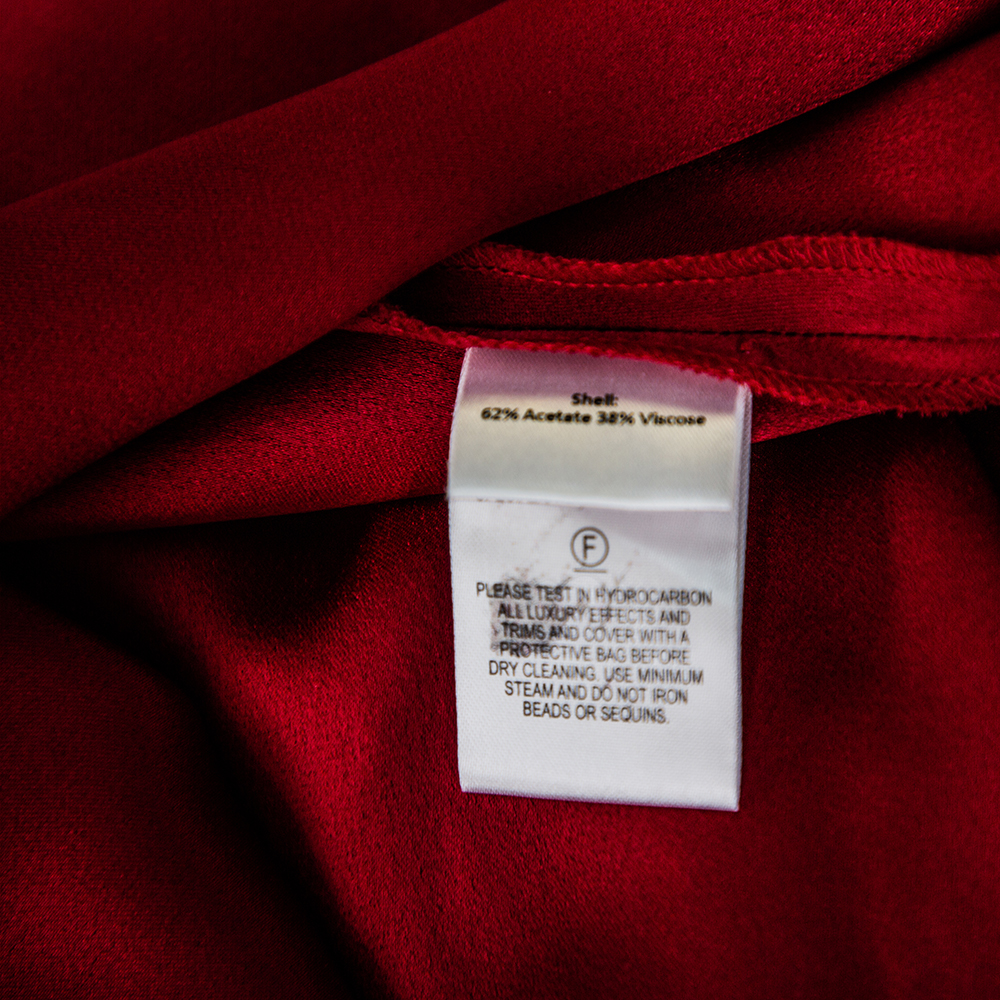 Jenny Packham Burgundy Satin Trail Detail Wrap Gown M