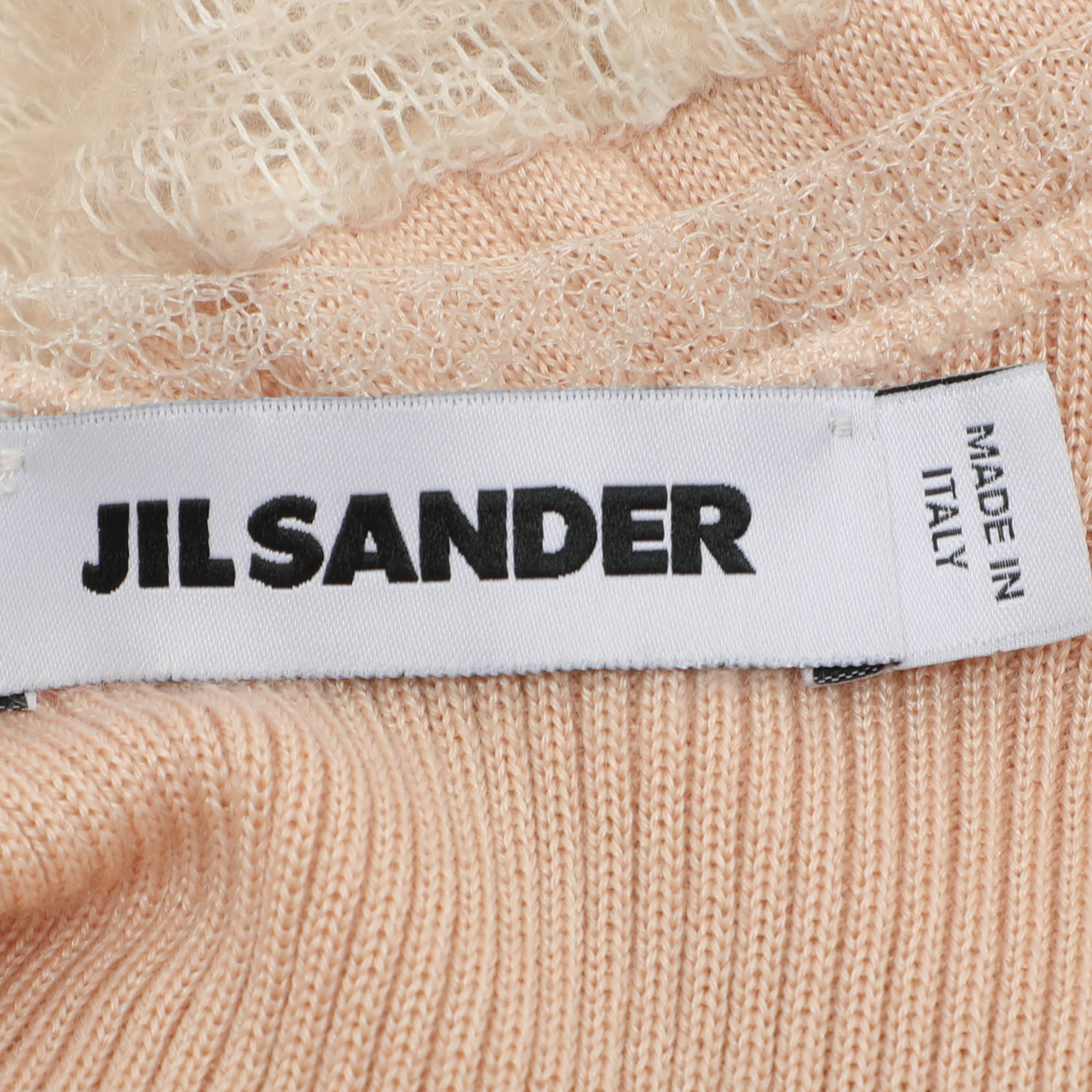 Jil Sander Cream/Beige Knit Virgin Wool Maxi Dress M