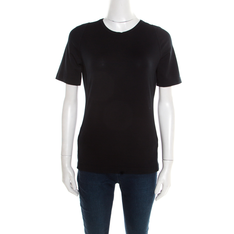 Image of Jil Sander Black Cotton Crew Neck T-Shirt L