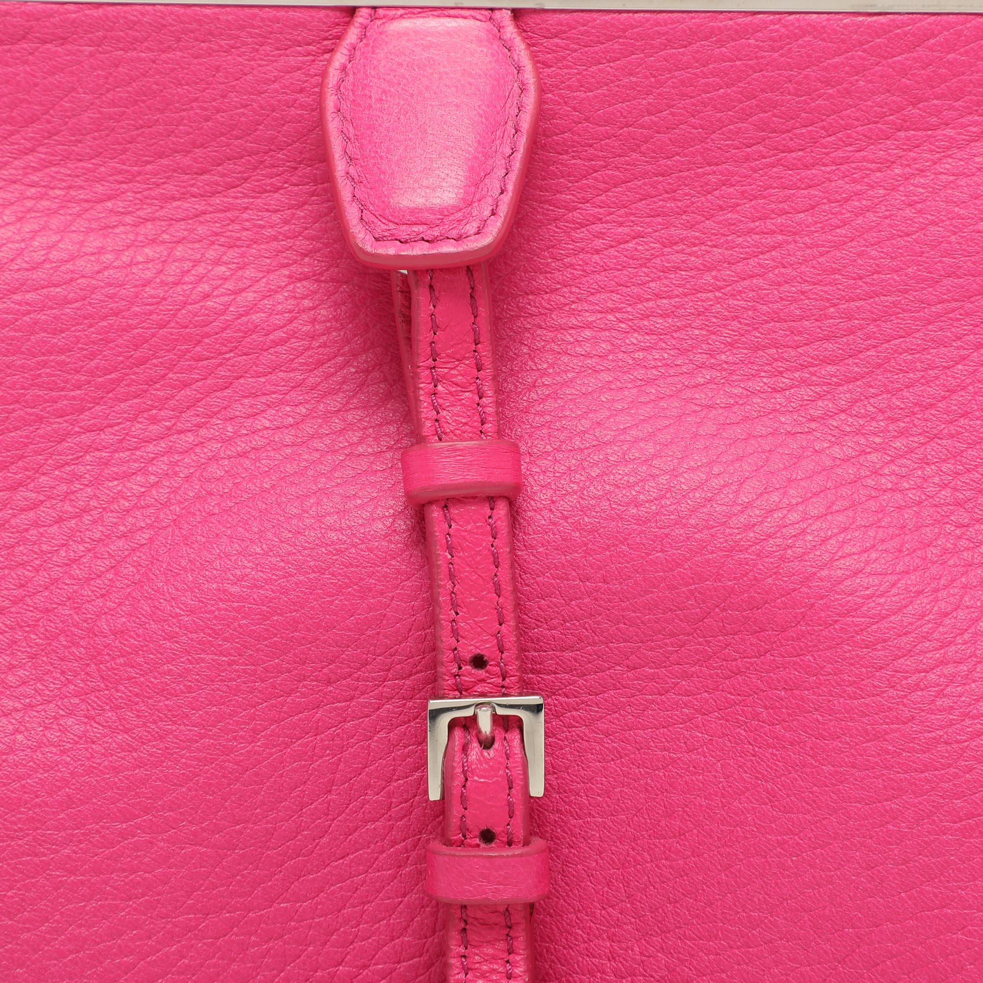 Jil Sander Pink Leather Baguette Shoulder Bag