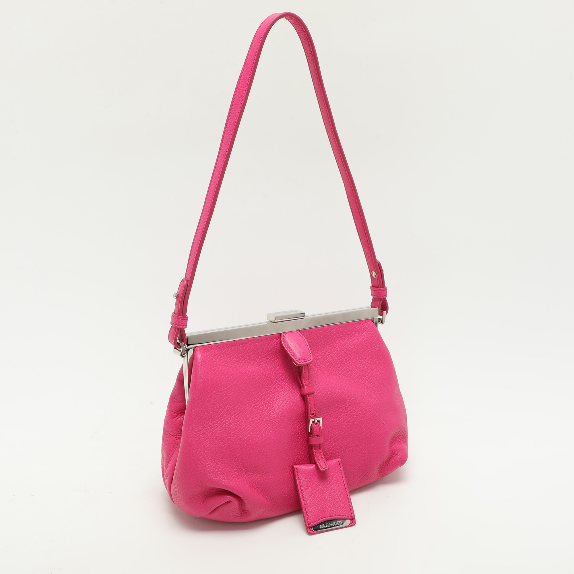 Jil Sander Pink Leather Baguette Shoulder Bag