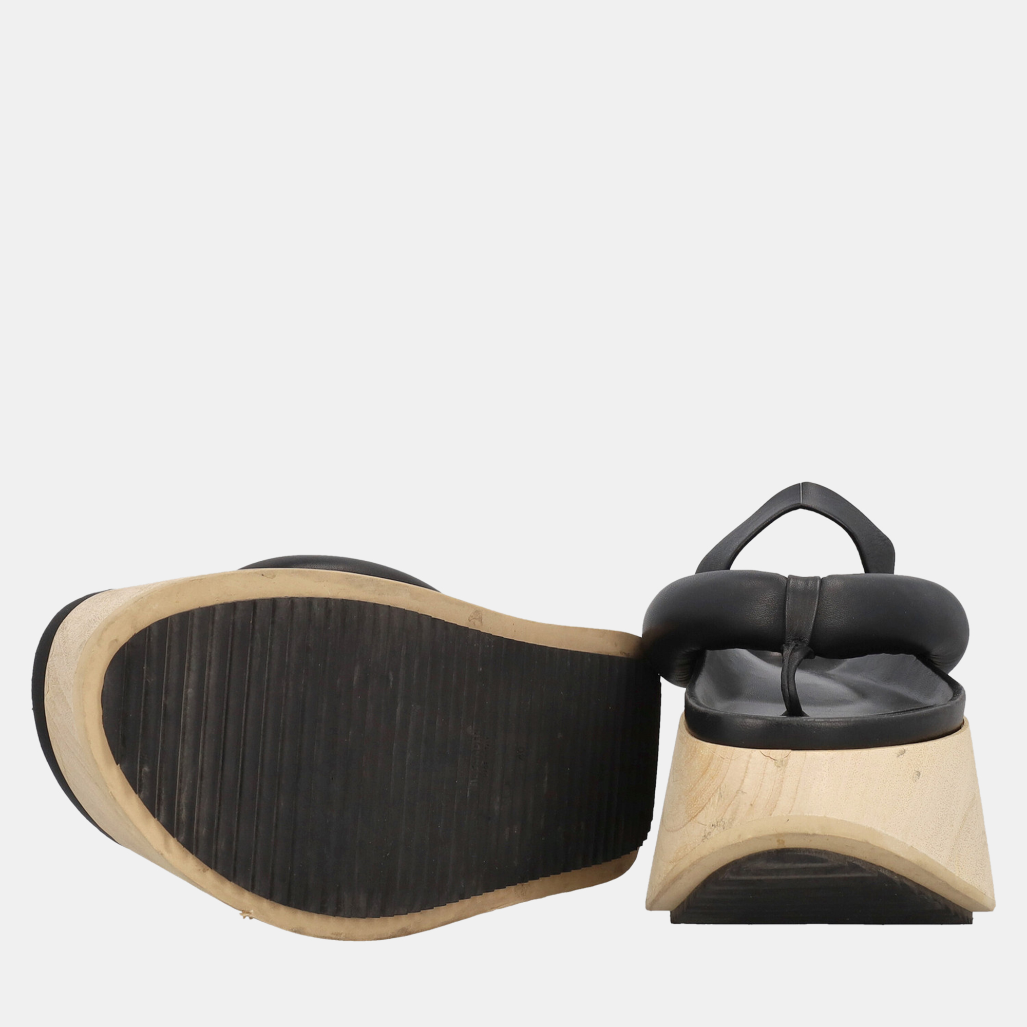 Jil Sander  Women's Leather Flip-Flops - Black - EU 40