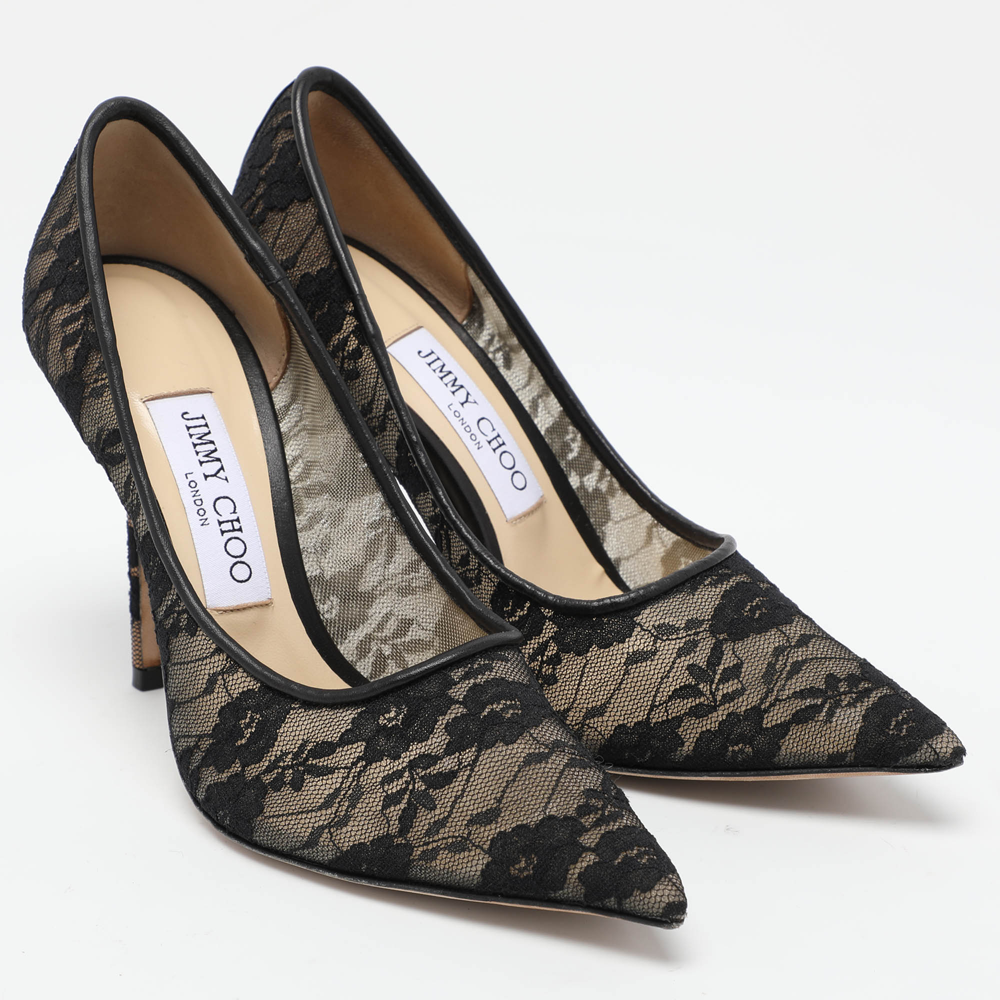 Jimmy Choo Black Lace Love Pumps Size 36.5