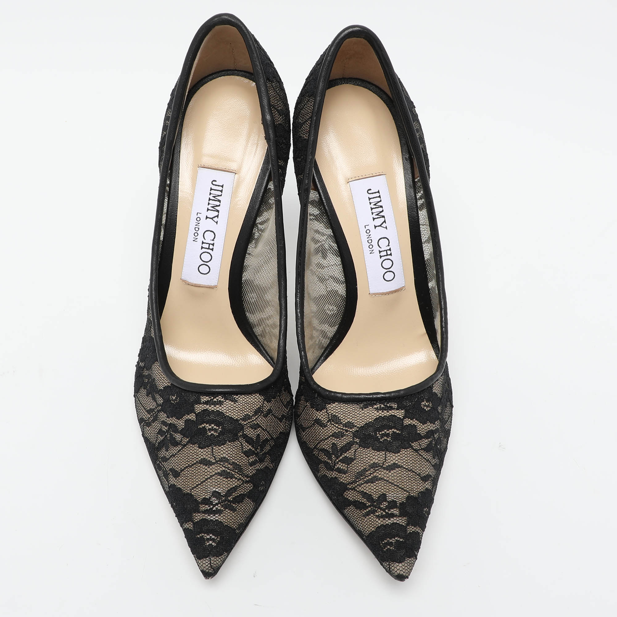 Jimmy Choo Black Lace Love Pumps Size 36.5