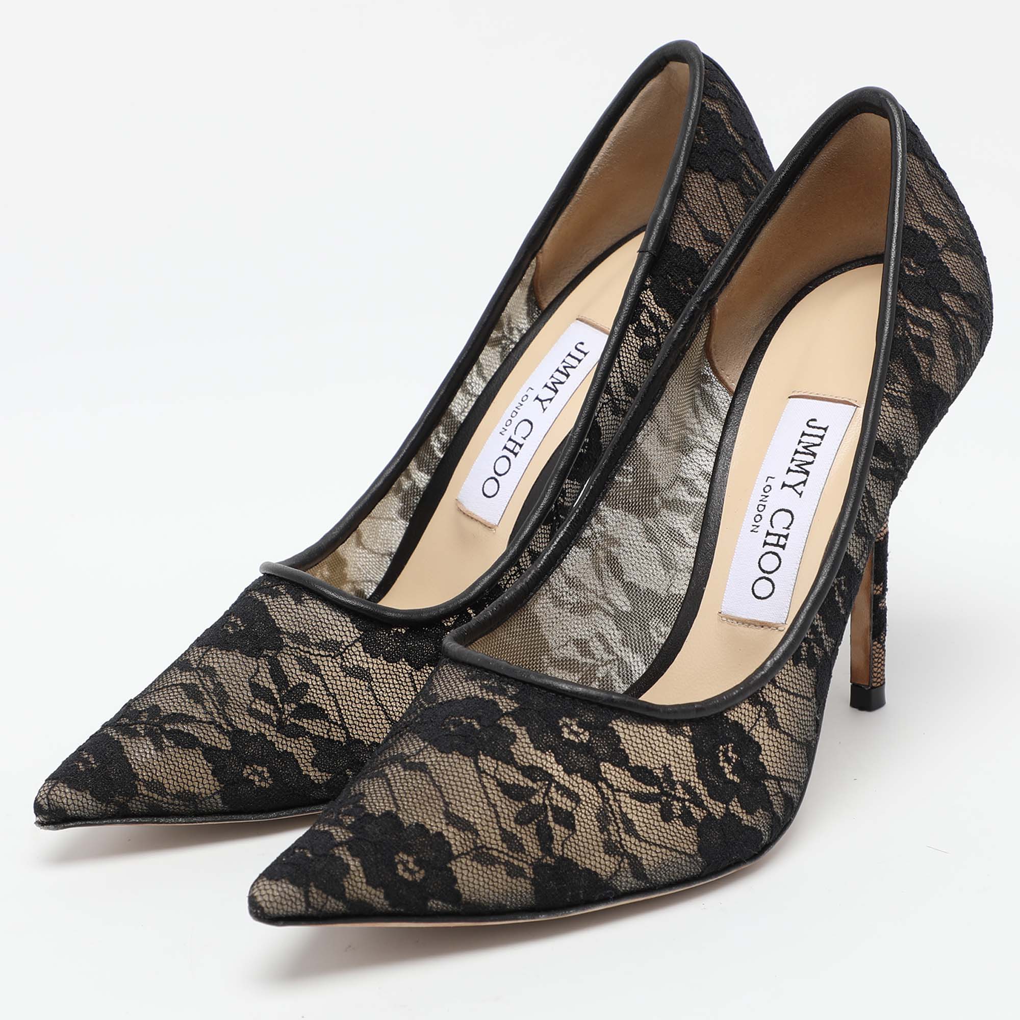 Jimmy Choo Black Lace Love Pumps Size 36.5