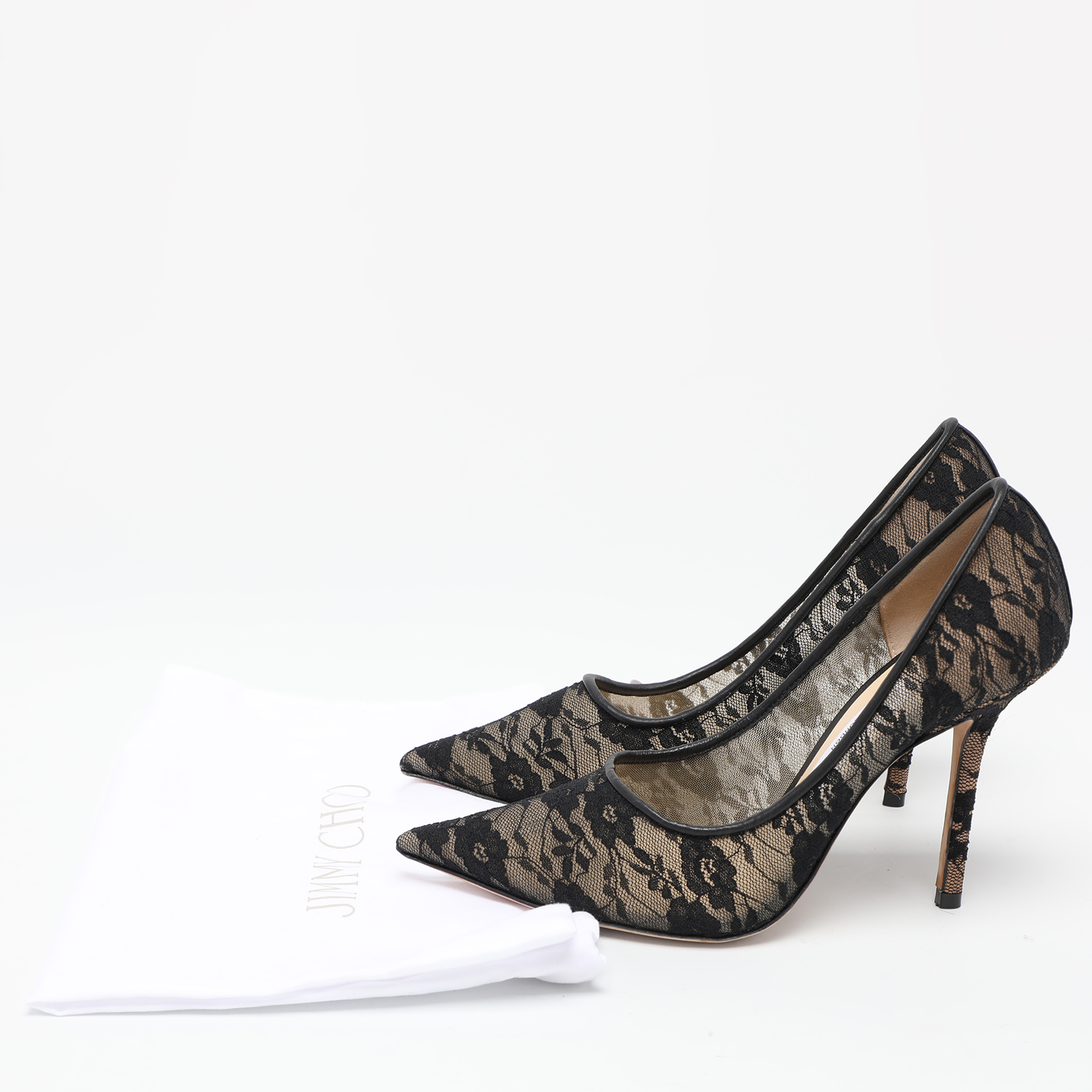 Jimmy Choo Black Lace Love Pumps Size 36.5