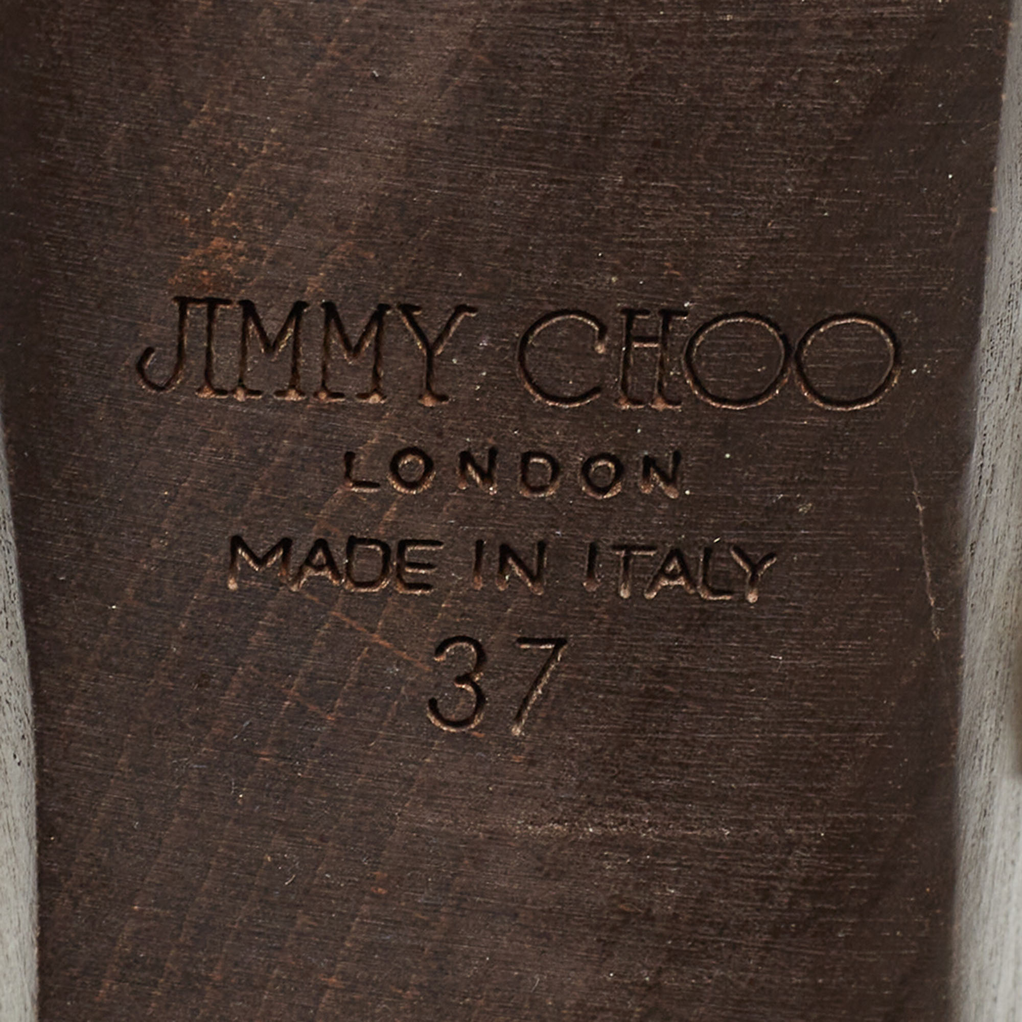 Jimmy Choo Brown/Beige Python Embossed Leather Strappy Platform Sandals Size 37