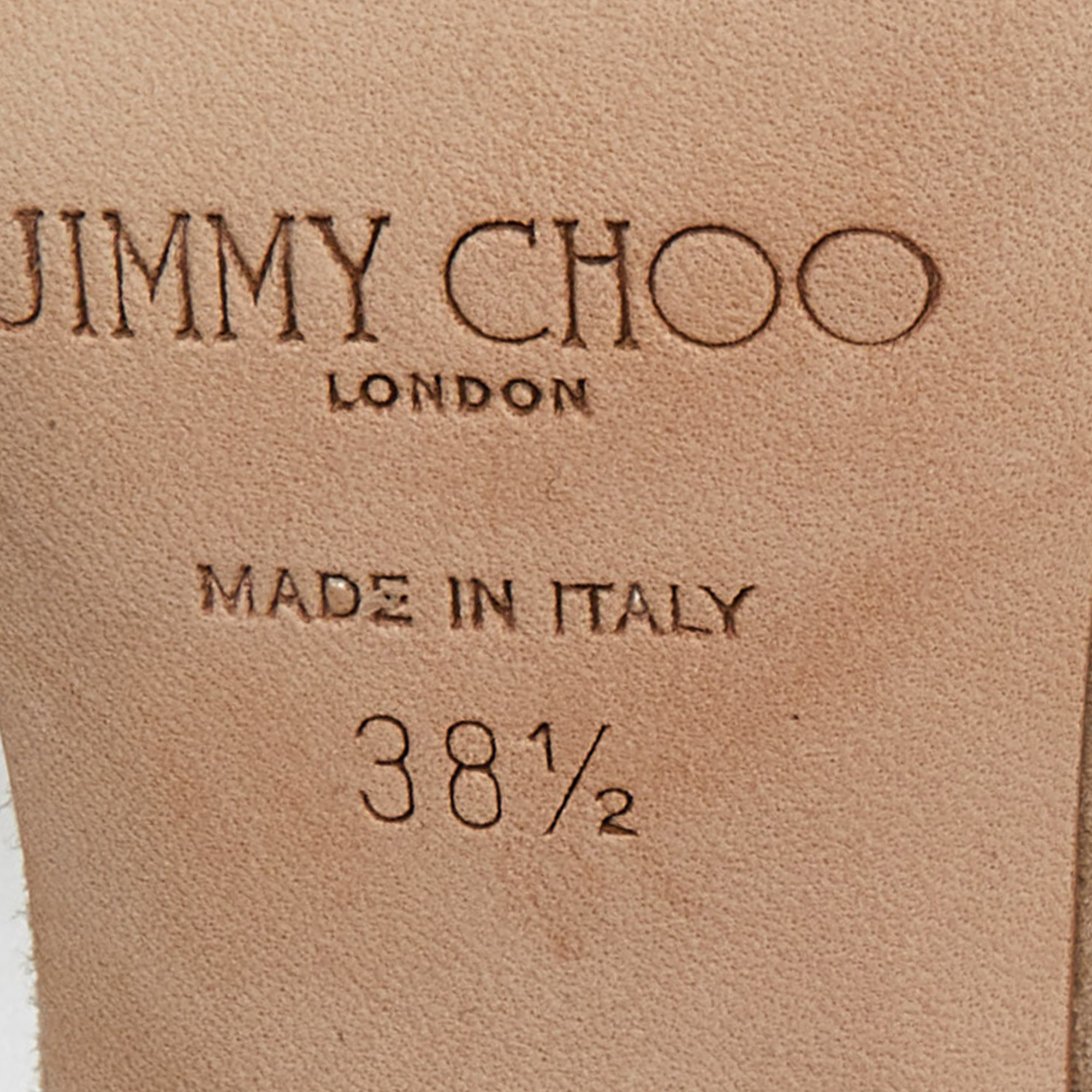 Jimmy Choo Gold Suede Kizzy-100 Embellished Pumps Size 38.5