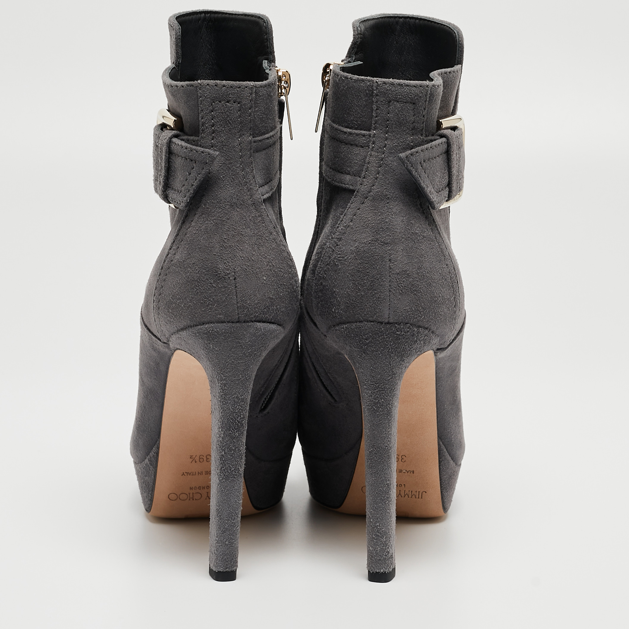 Jimmy Choo Grey Suede Britney Ankle Boots Size 39.5