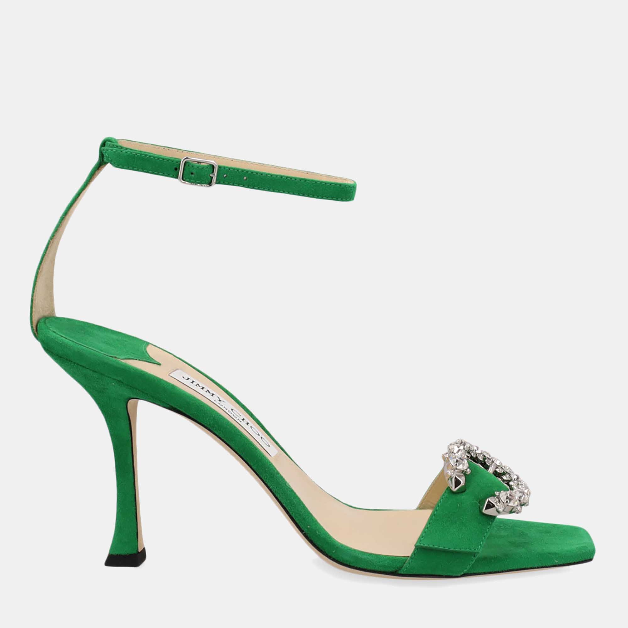 Jimmy Choo Women's Leather Sandals - Green - EU 40