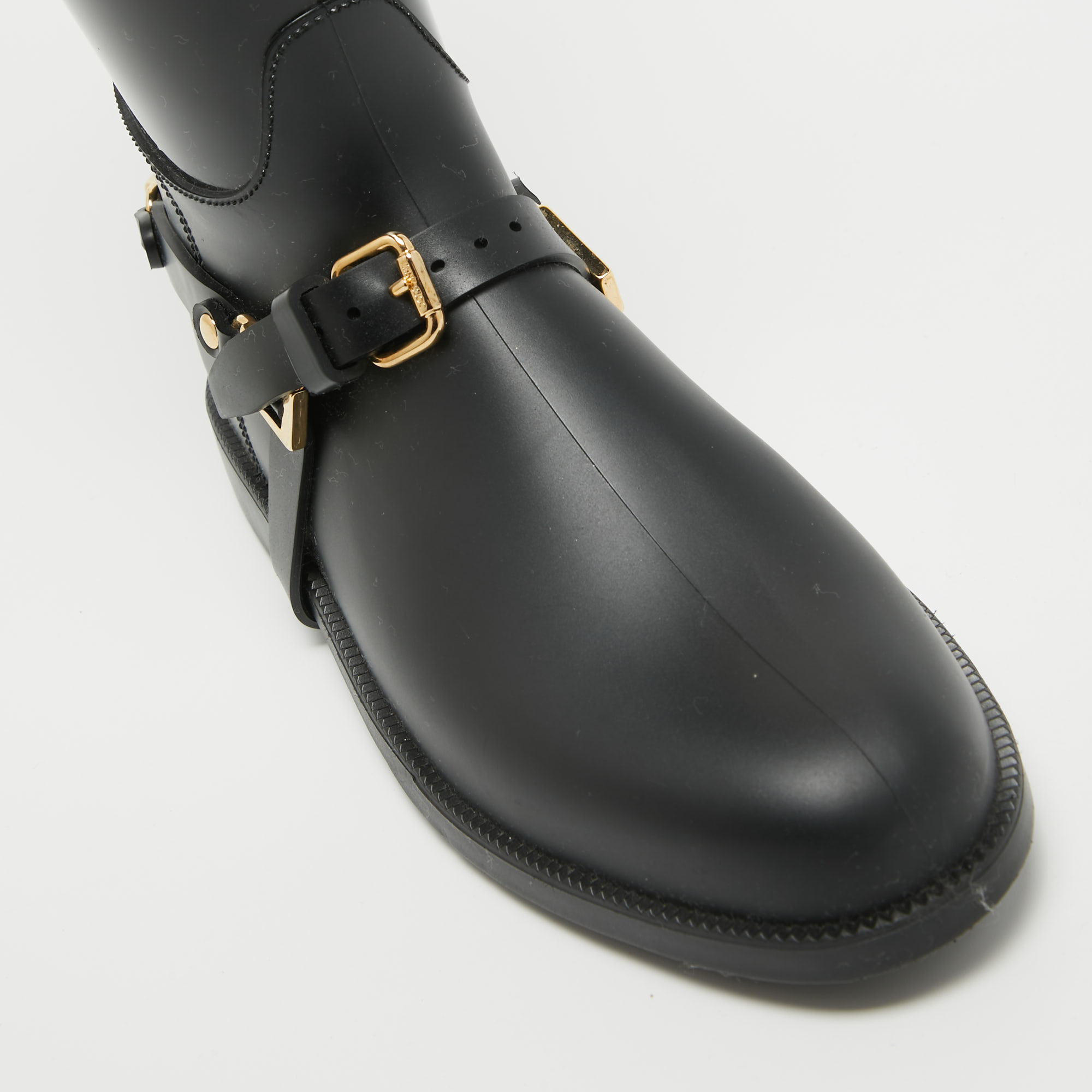Jimmy Choo Black Rubber Rain Boots Size 36