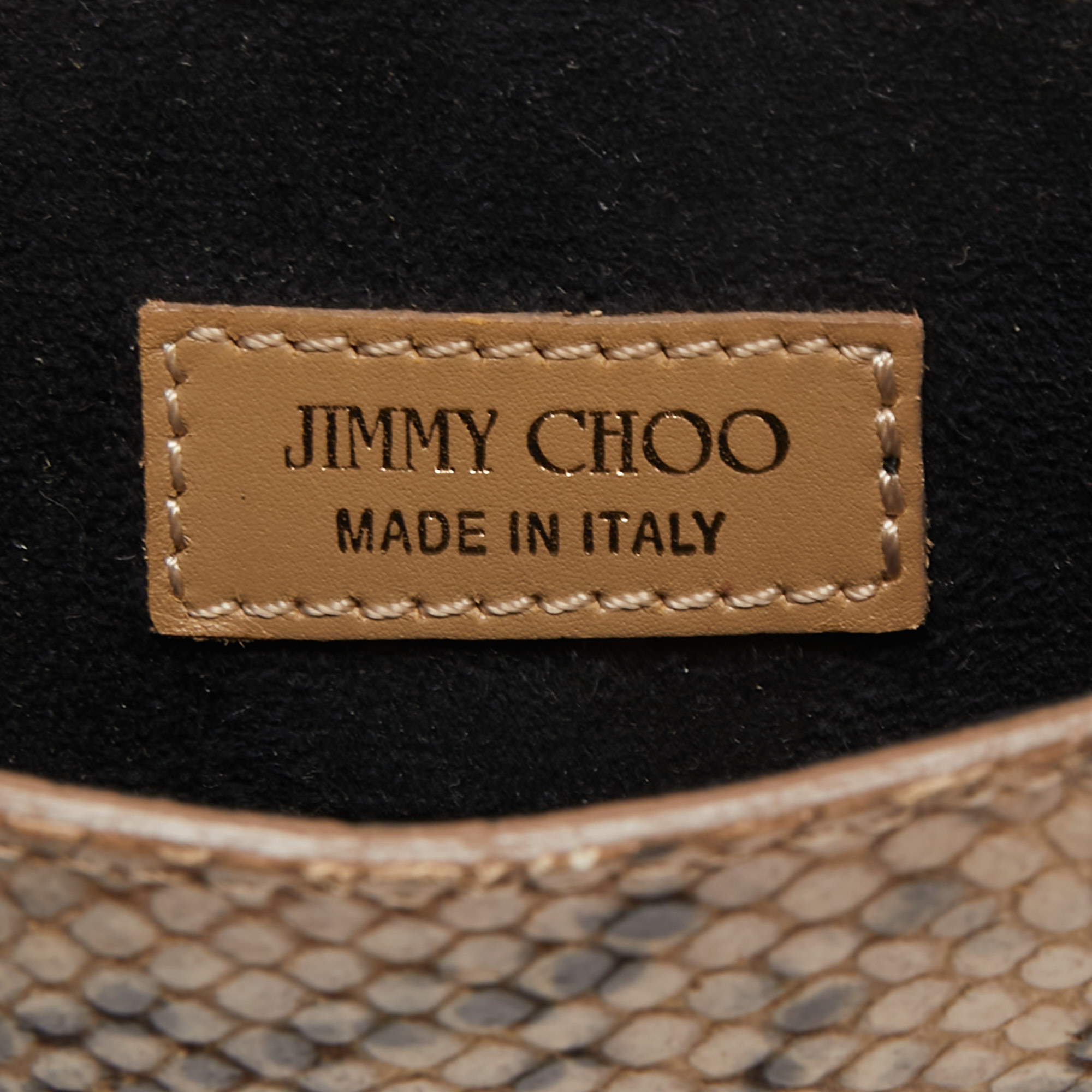 Jimmy Choo Beige/Brown Python Embossed Leather IPad Case