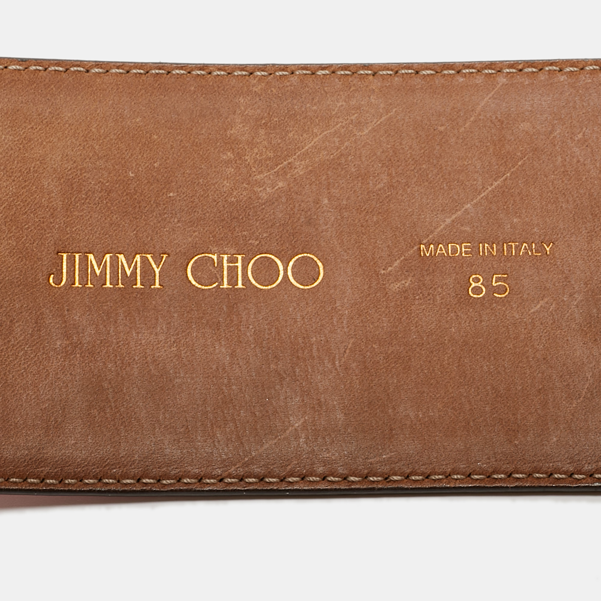 Jimmy Choo Pink Croc Embossed Leather Waist Belt 85 CM