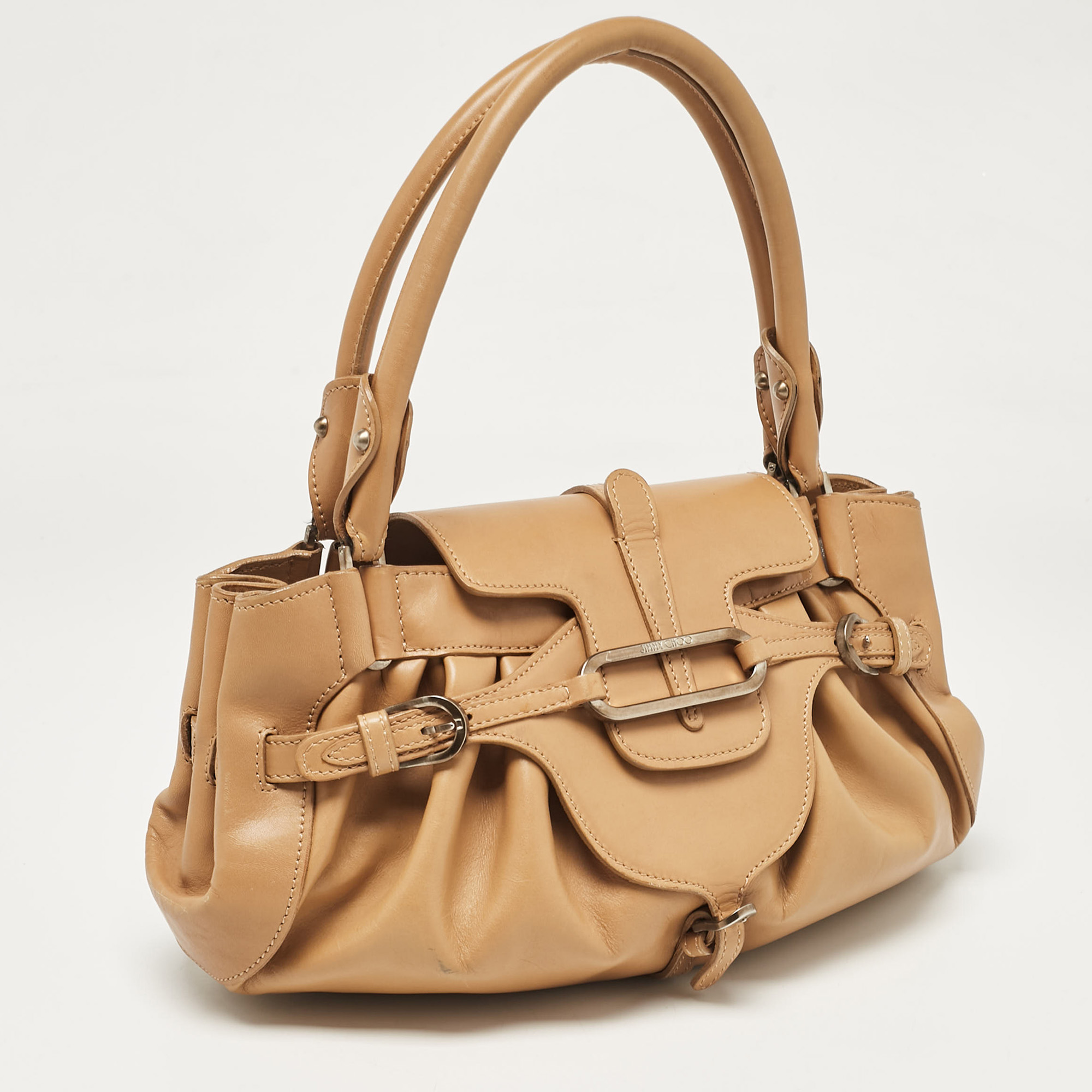 Jimmy Choo Brown Leather Tulita Satchel