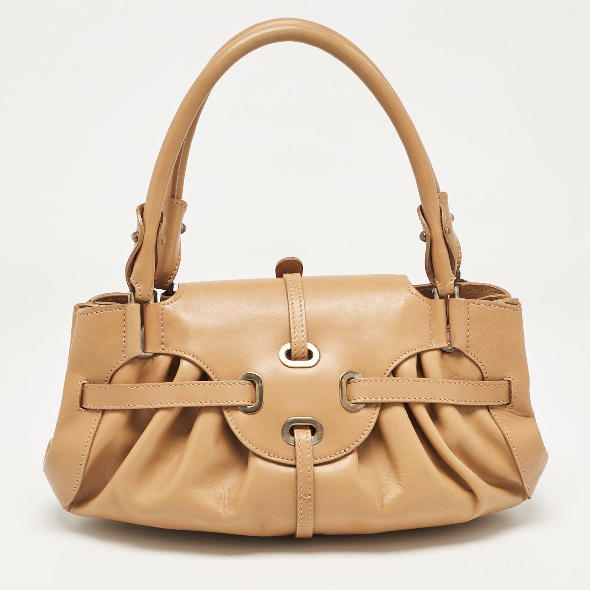 Jimmy Choo Brown Leather Tulita Satchel