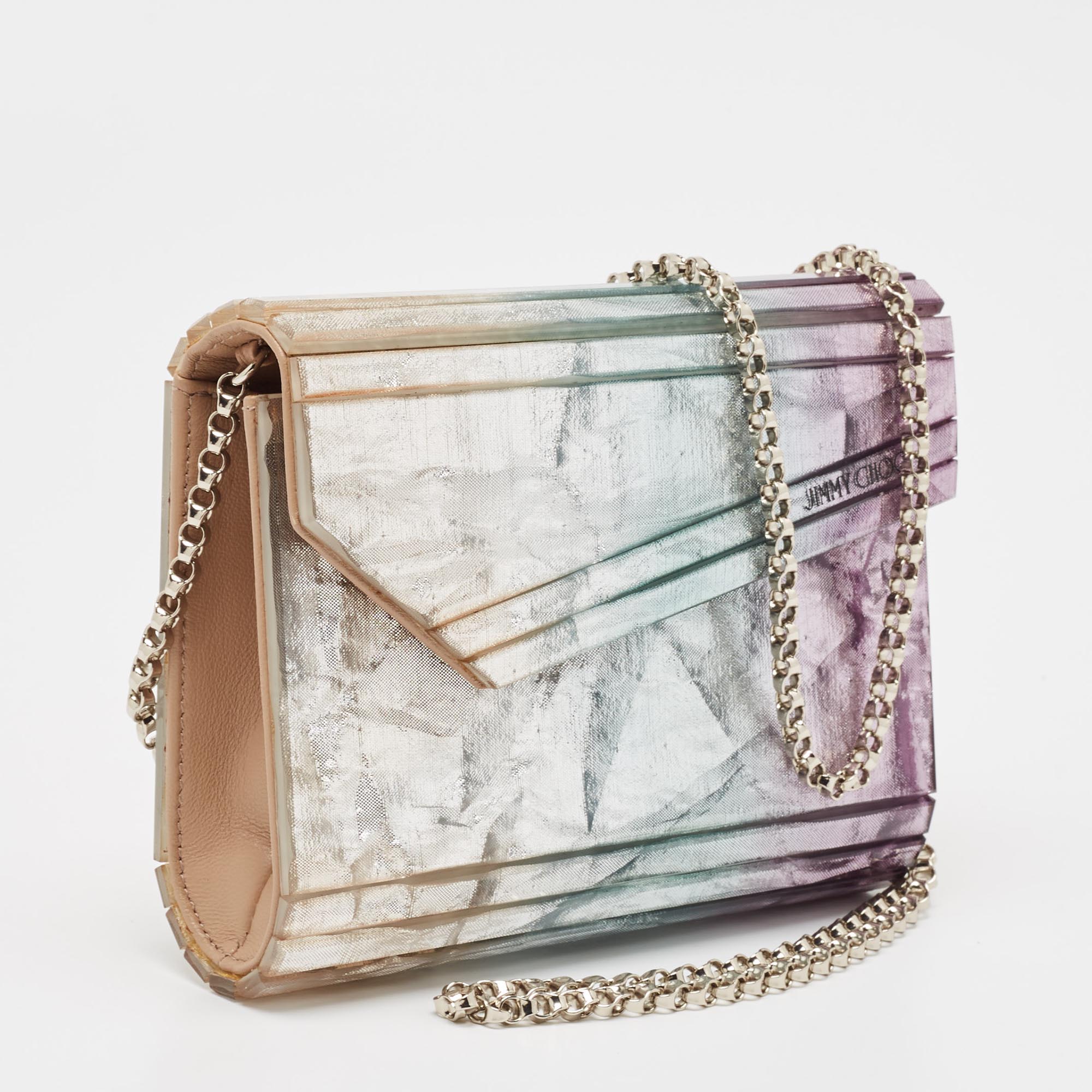 Jimmy Choo Multicolor Acrylic And Velvet Candy Chain Clutch