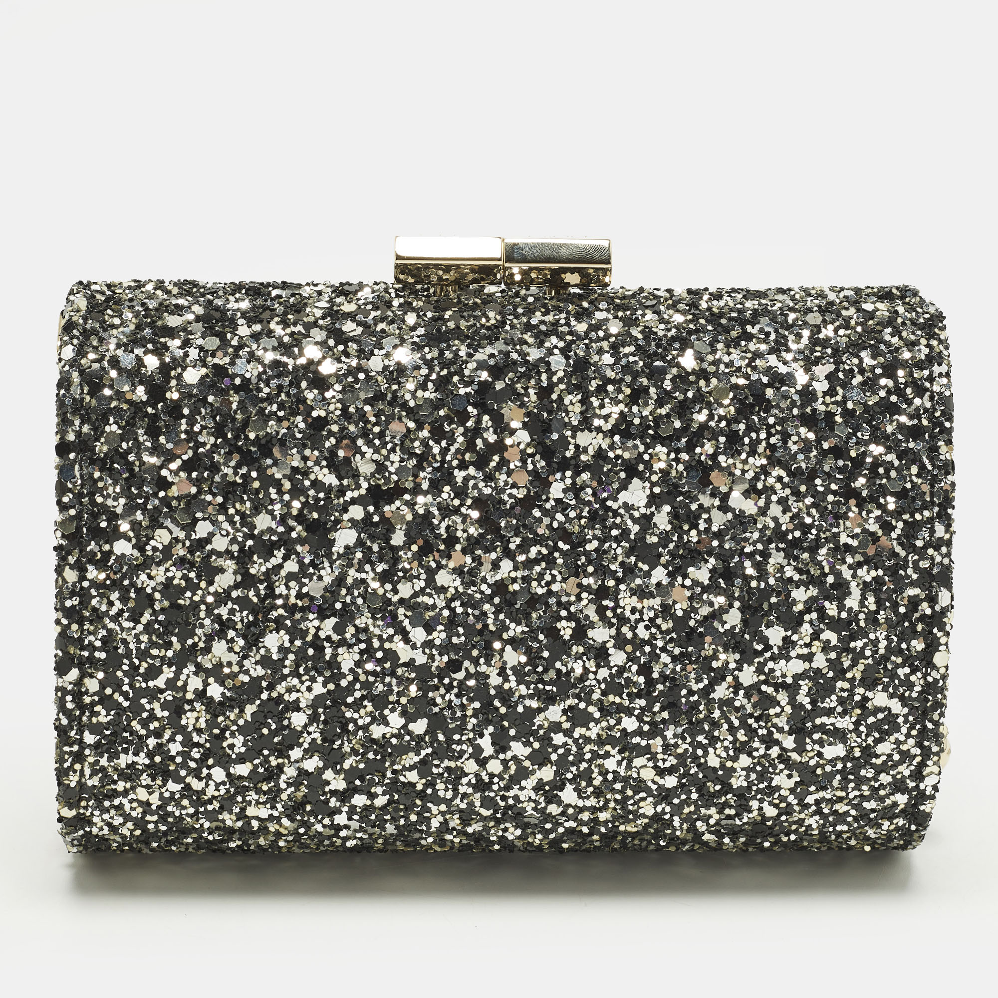 Jimmy Choo Kisslock Grey Glitter Clutch
Jimmy Choo Kisslock Grey Glitter Clutch