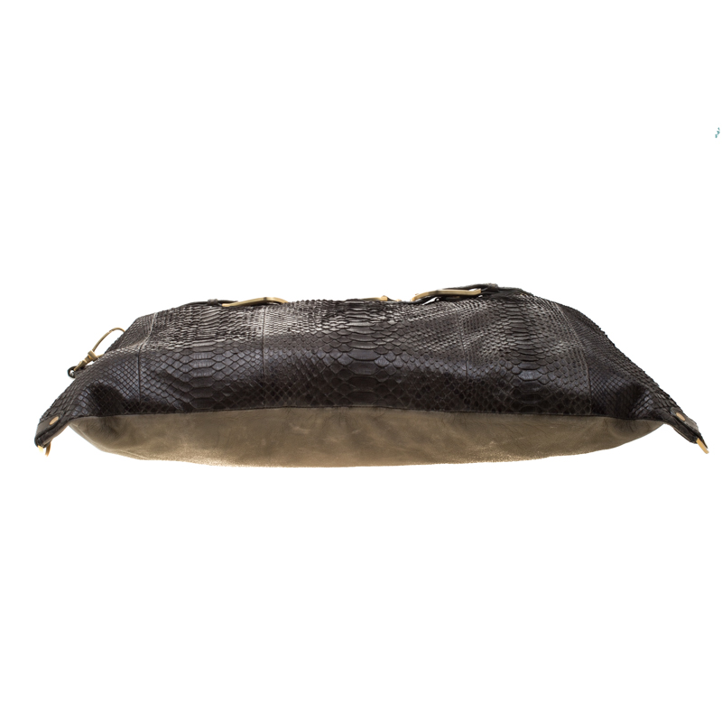 Jimmy Choo Seaweed Green Python And Leather Tulita Shoulder Bag