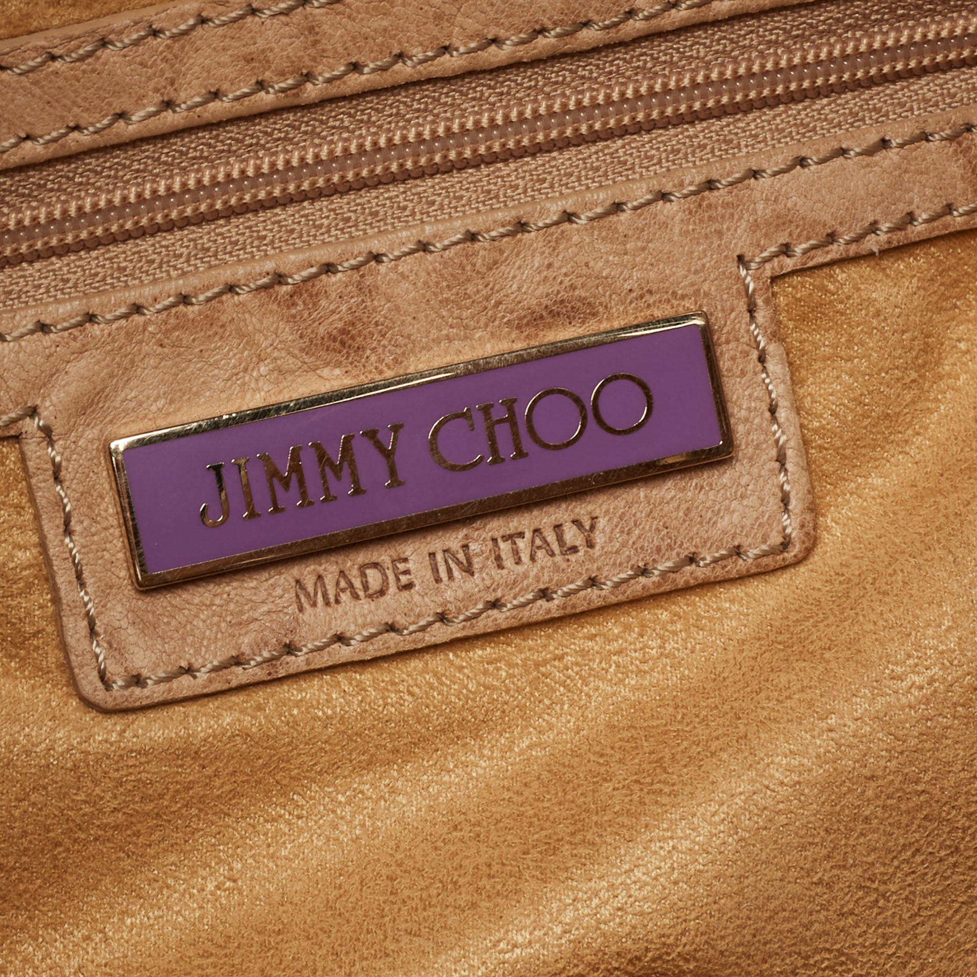 Jimmy Choo Brown Leather And Snakeskin Ramona Shoulder Bag