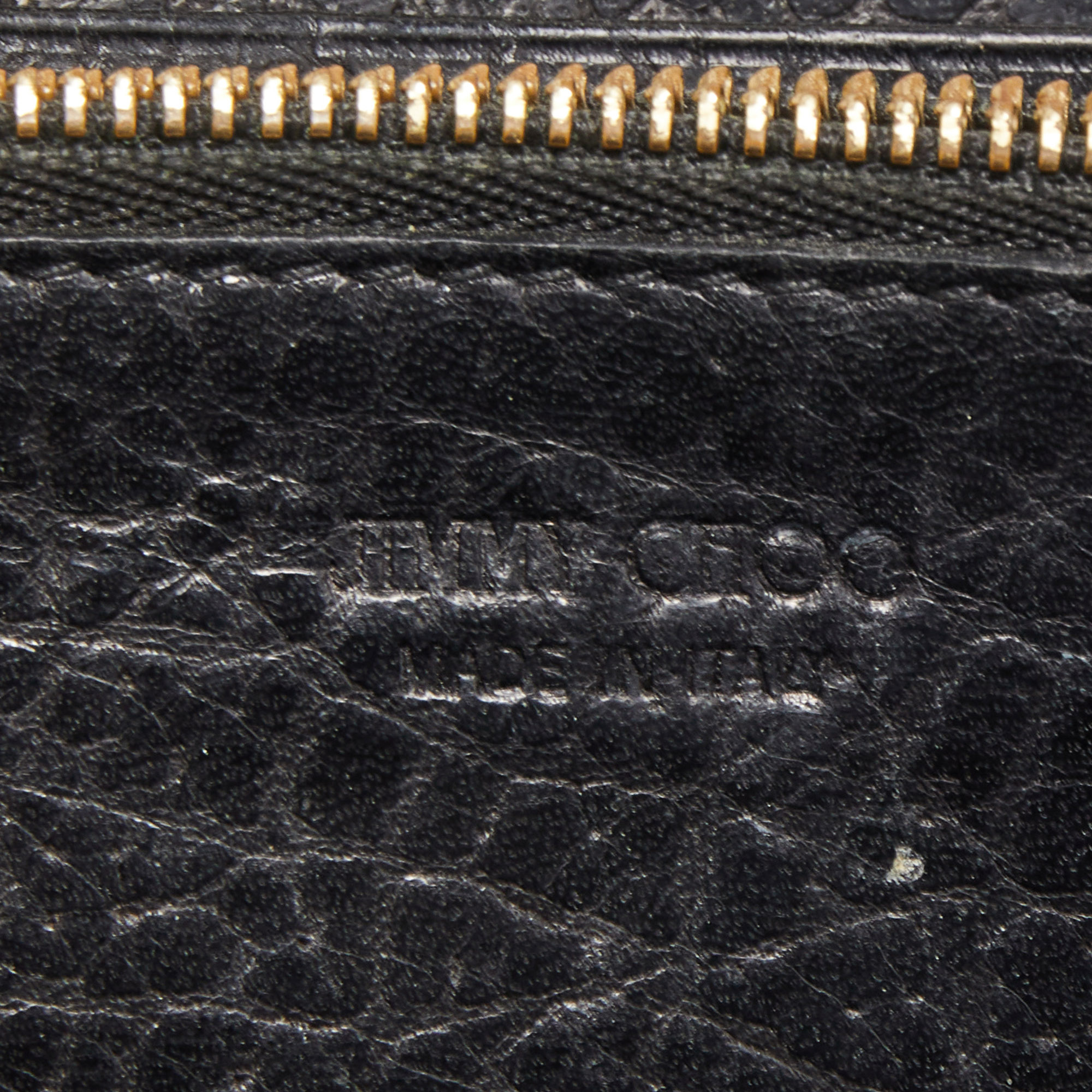 Jimmy Choo Black Leather Logo Zip Around Wallet