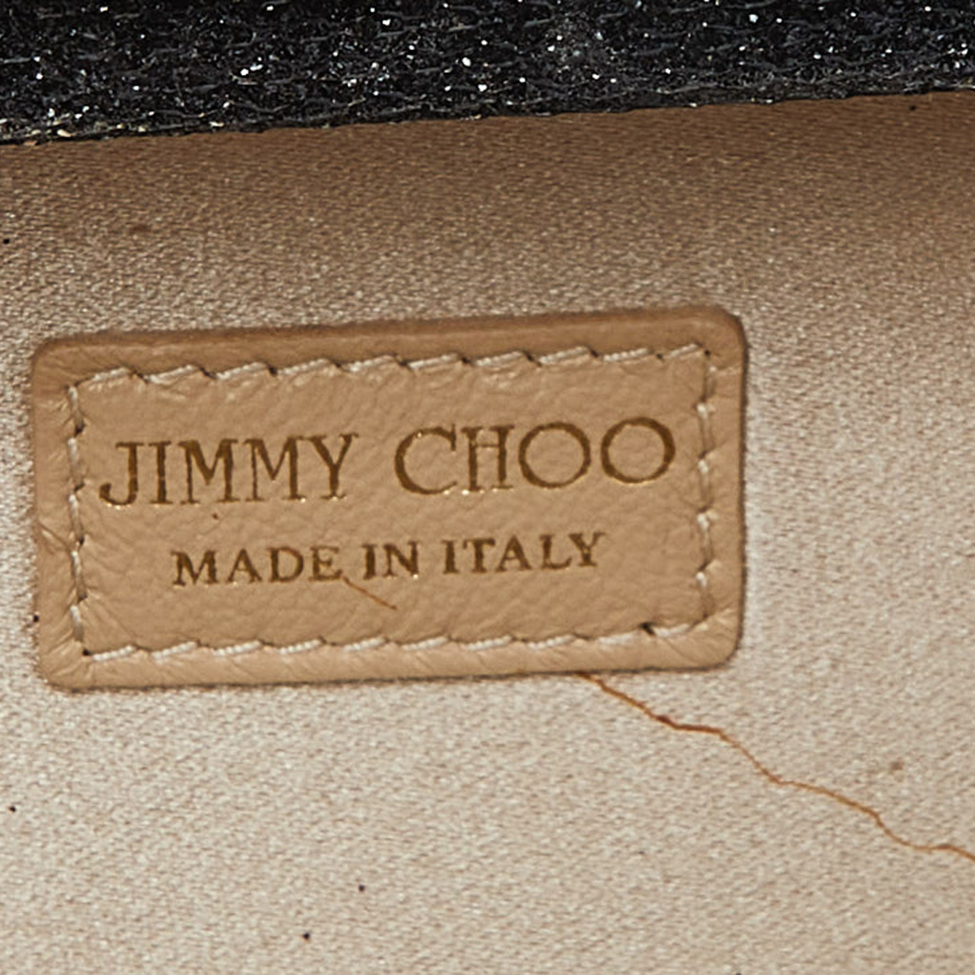 Jimmy Choo Black Fabric Lurex Frame Clutch