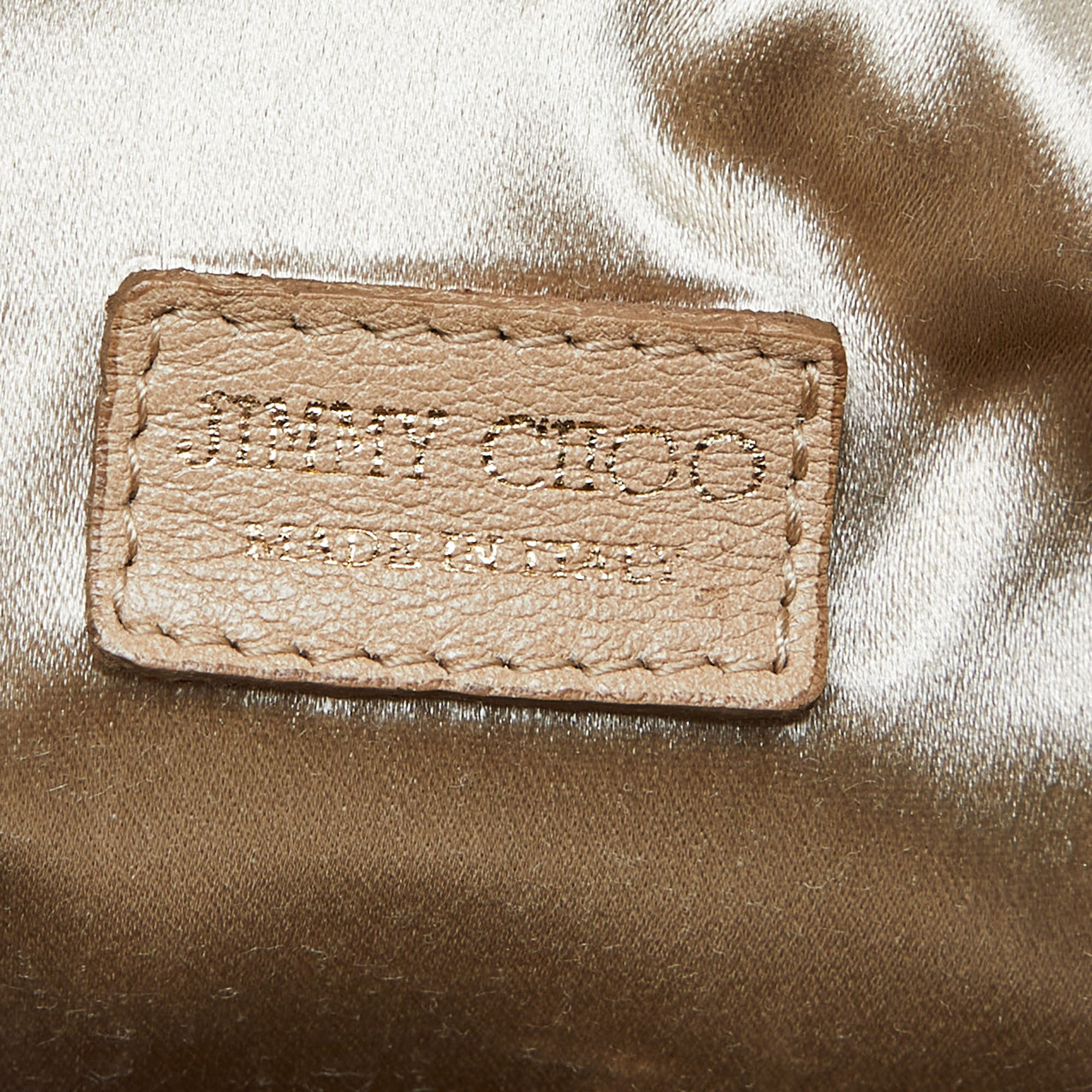 Jimmy Choo Black Shimmering Leather Chandra Clutch