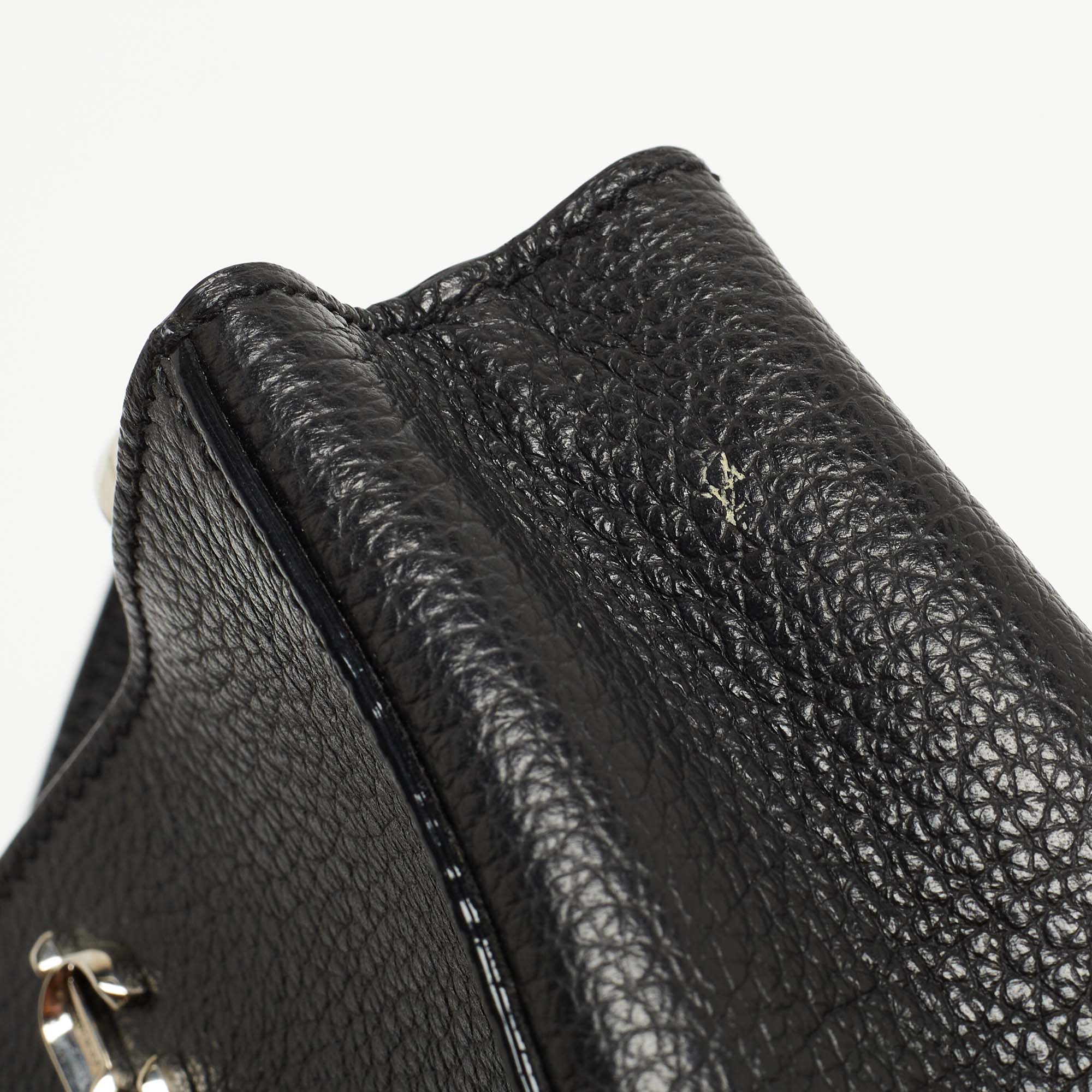 Jimmy Choo Black Leather Mini Varenne Top Handle Bag