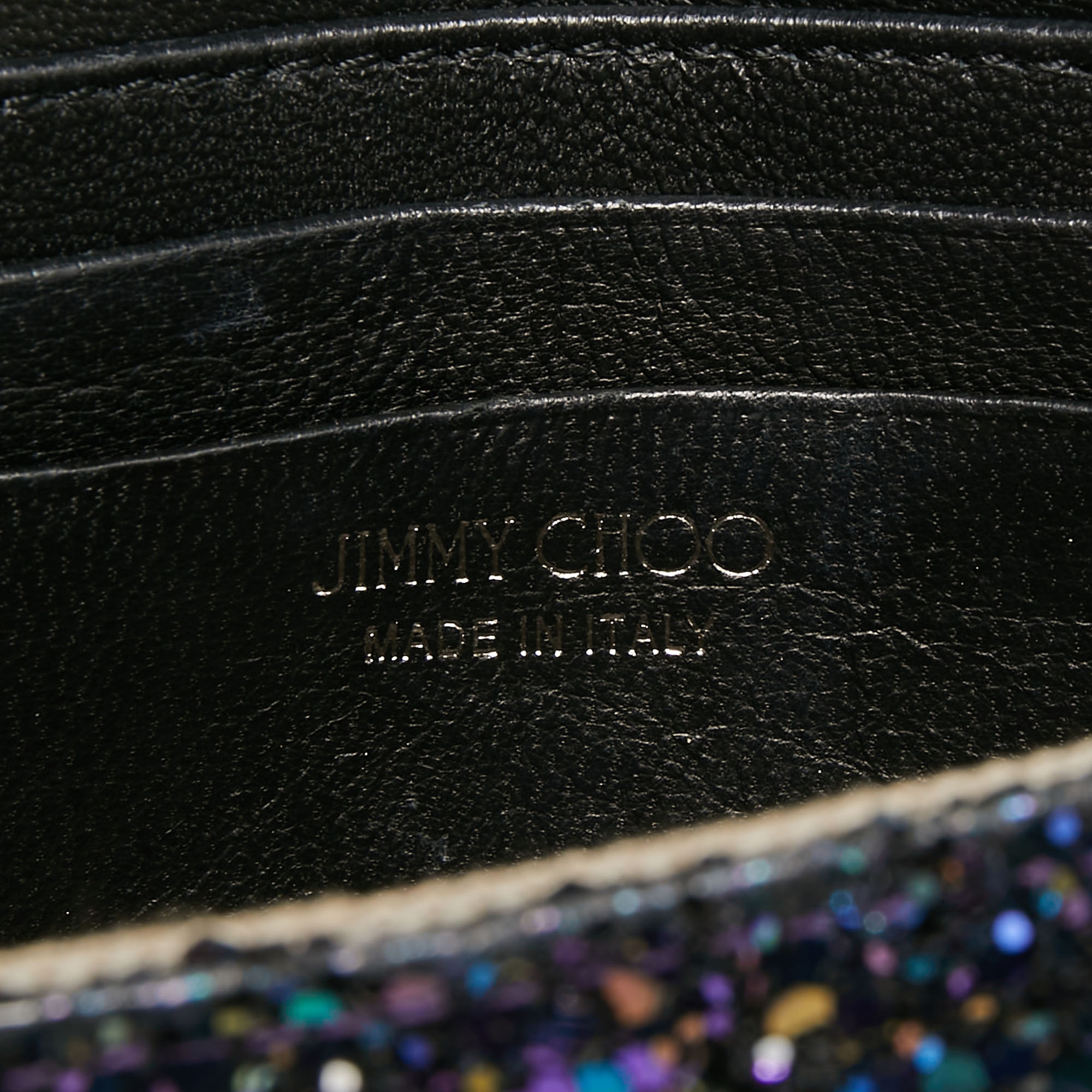 Jimmy Choo Blue/Multicolor Glitter Fabric Finley Shoulder Bag