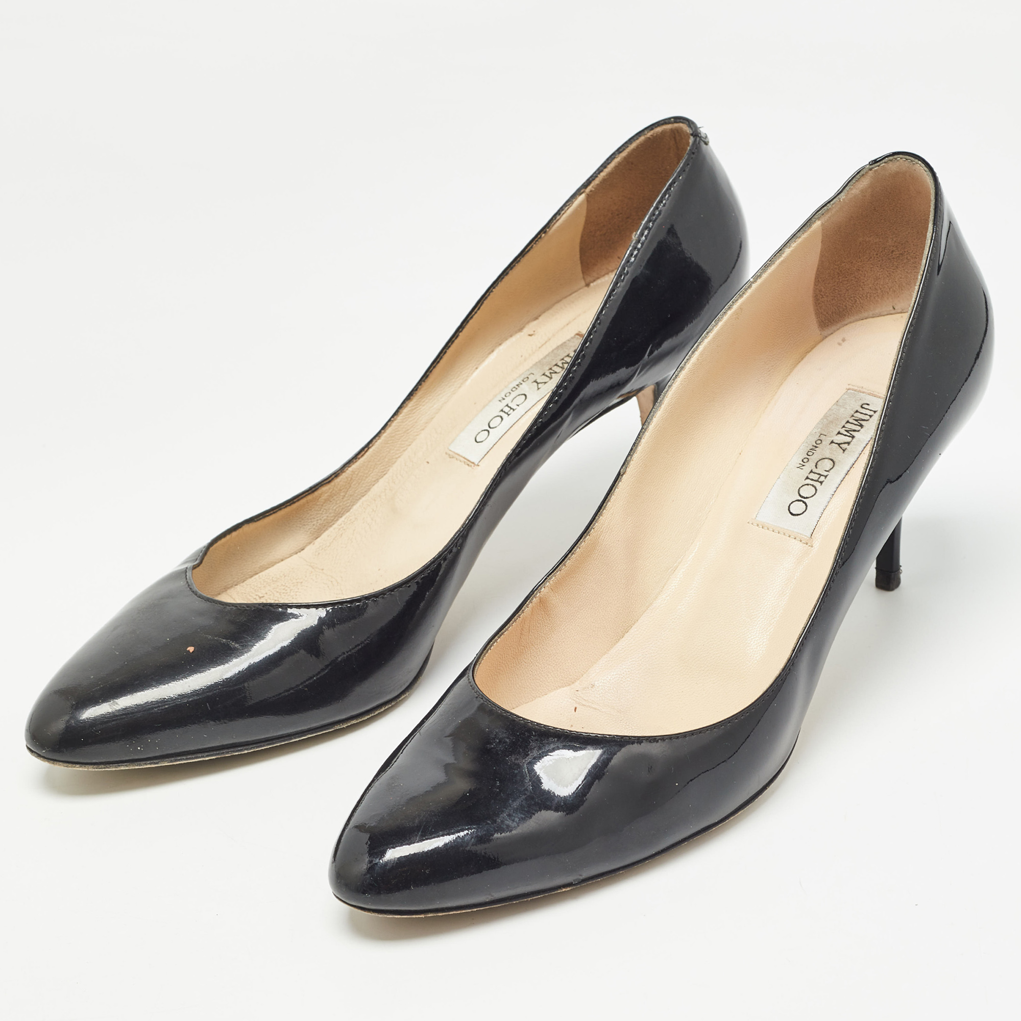 Jimmy Choo Black Patent Leather Bridget Pumps Size 41