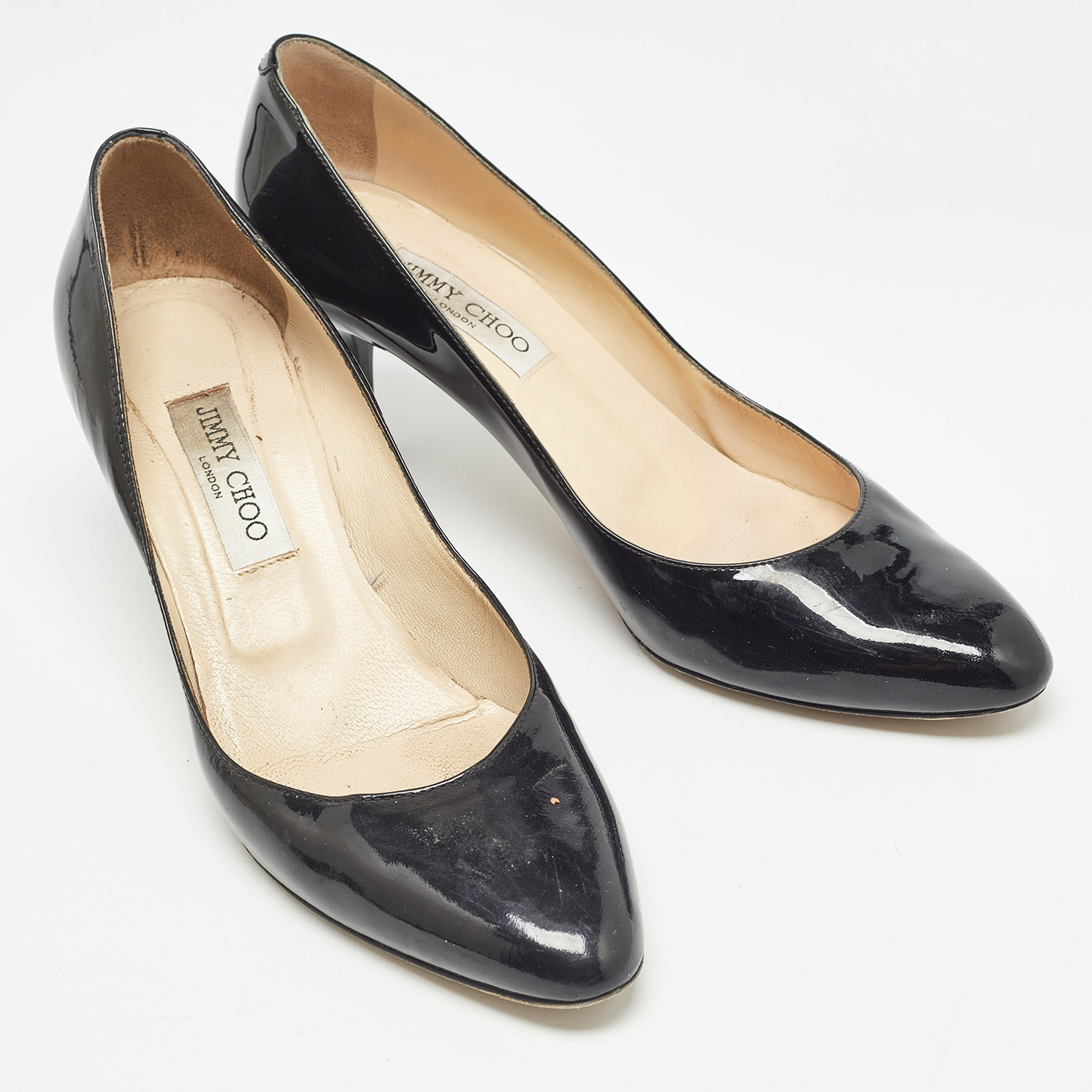 Jimmy Choo Black Patent Leather Bridget Pumps Size 41