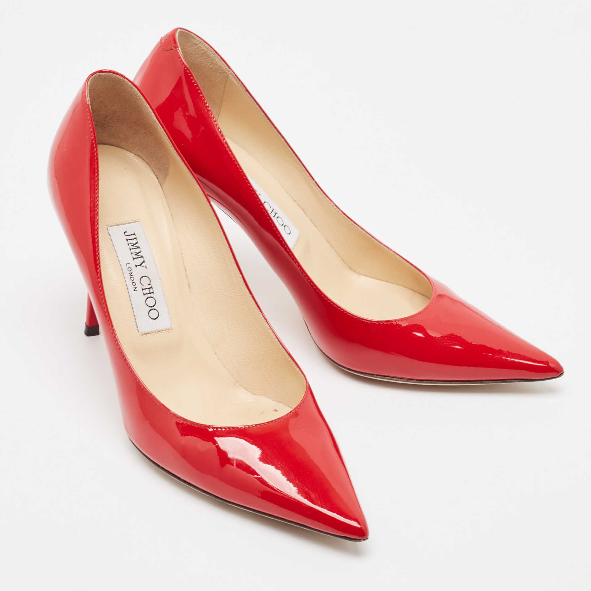 Jimmy Choo Red Patent Leather Love Pumps Size 37.5