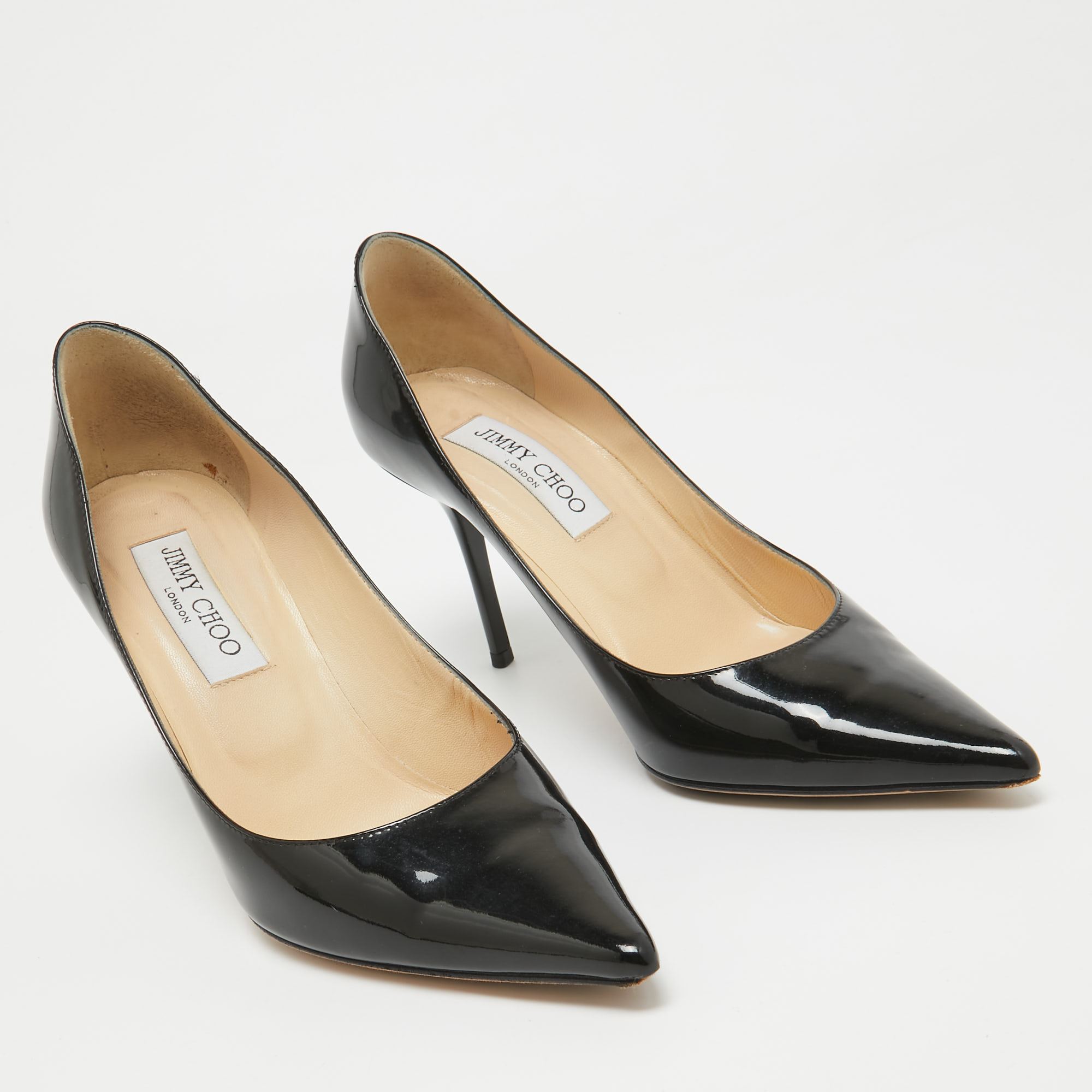 Jimmy Choo Black Patent Leather Love Pumps Size 38