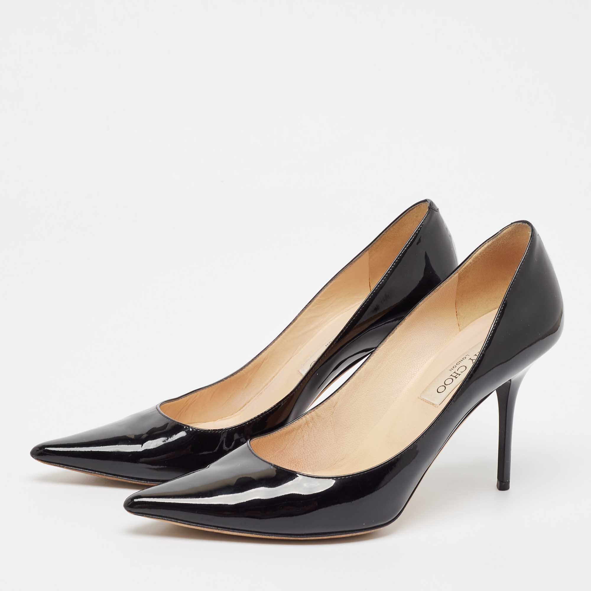 Jimmy Choo Black Patent Leather Love Pumps Size 40